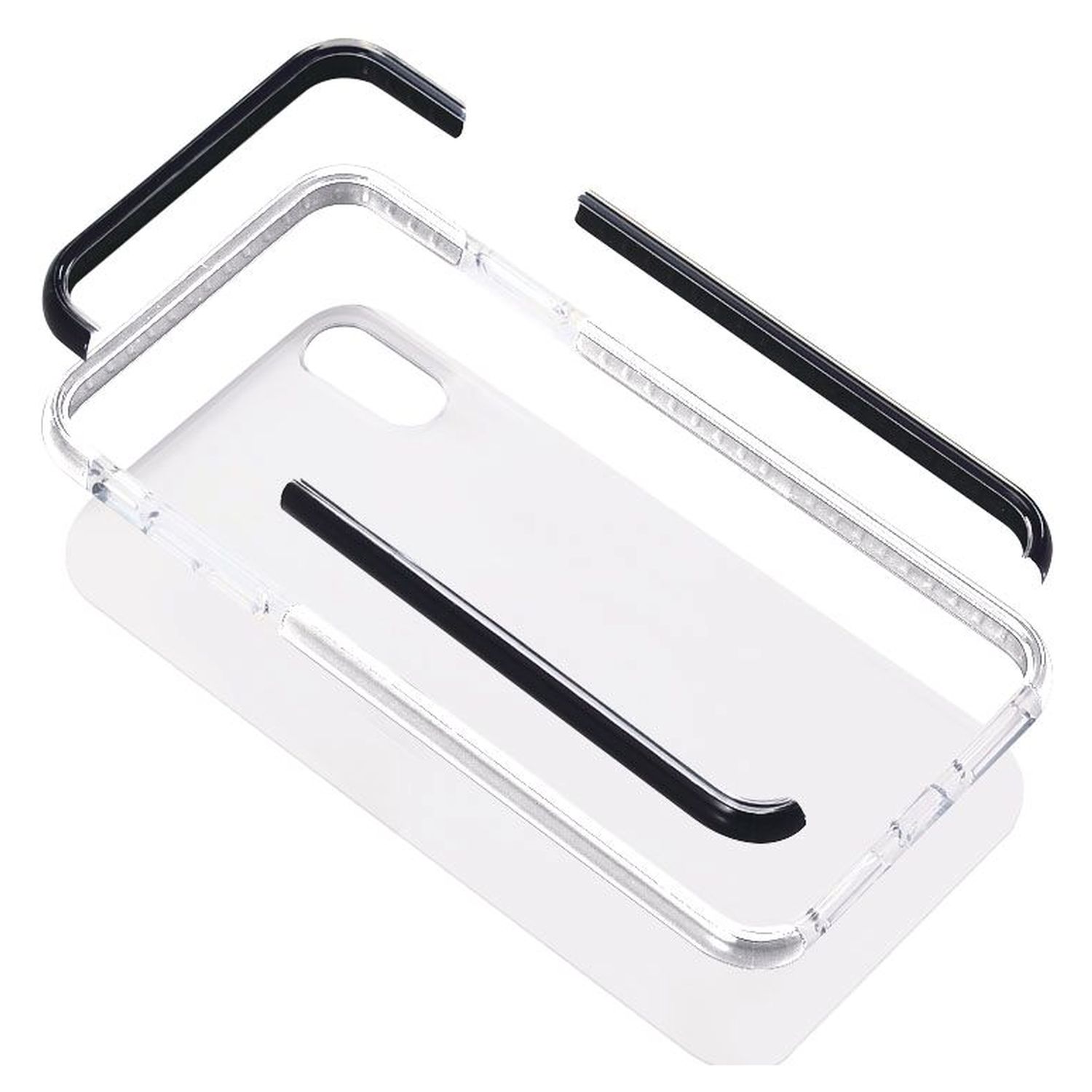 Voir la diapositive 2 : QILIVE Coque de protection pour Apple iPhone 12 et 12 Pro - Transparent/Noir