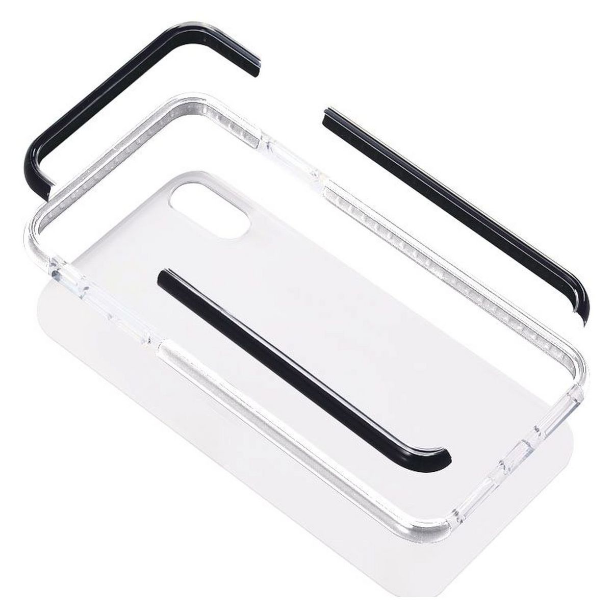 QILIVE Coque de protection pour Apple iPhone 12 et 12 Pro - Transparent/Noir