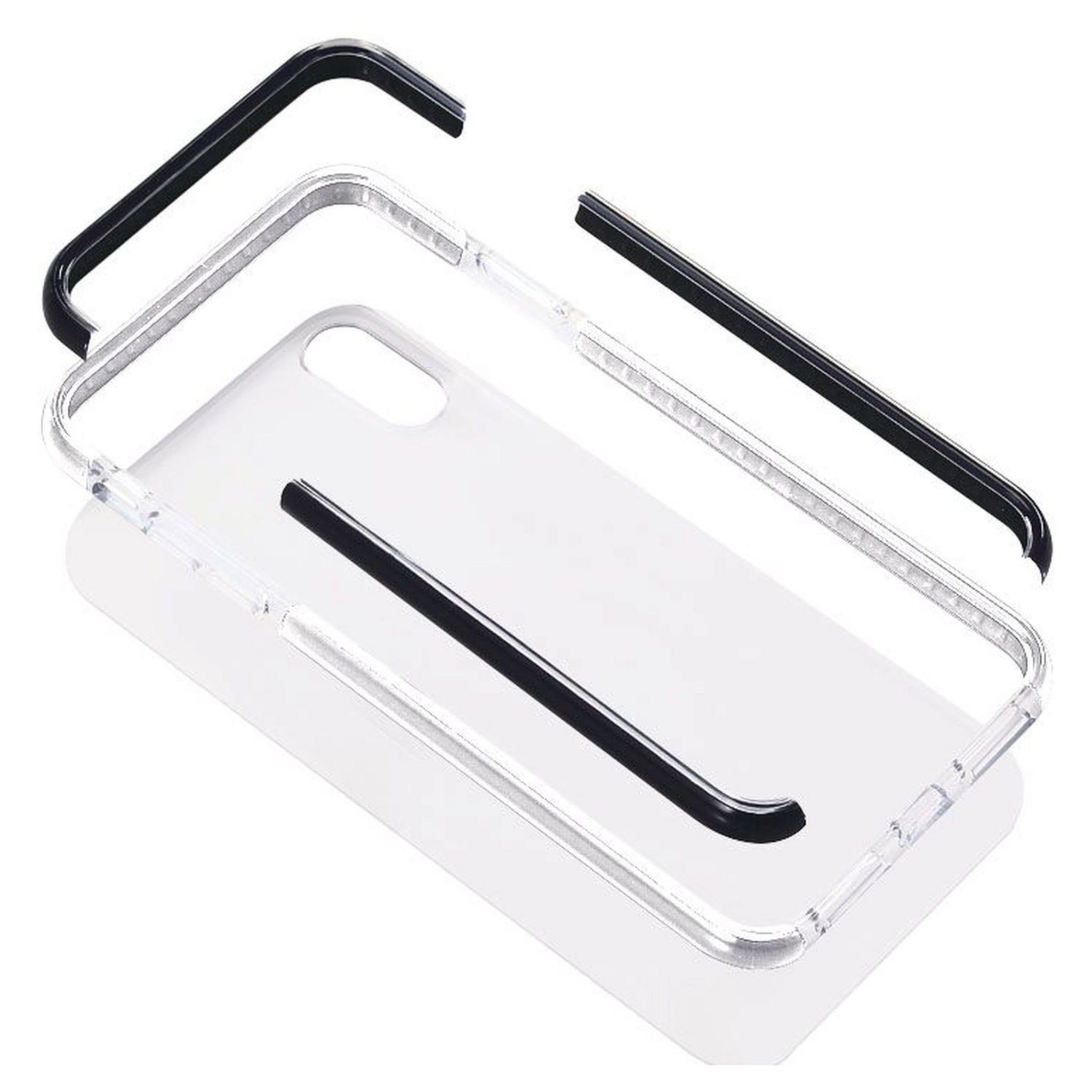 Voir la diapositive 2 : QILIVE Coque de protection pour Apple iPhone 12 et 12 Pro - Transparent/Noir