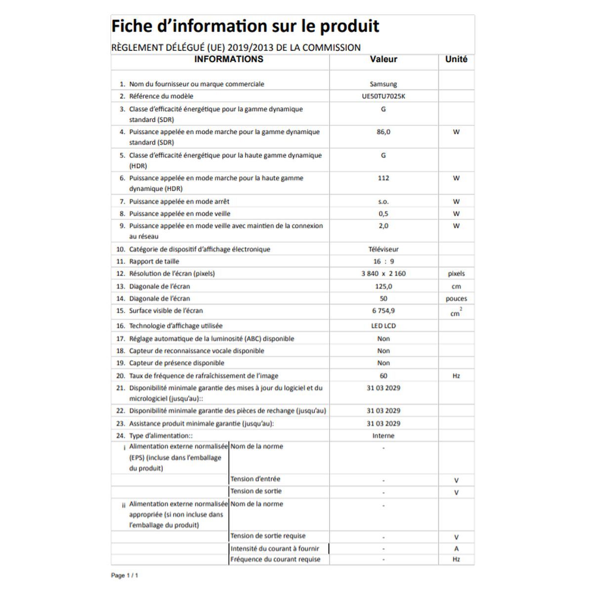 SAMSUNG UE50TU7025KXXC TV 4K Crystal UHD 125 cm Smart TV