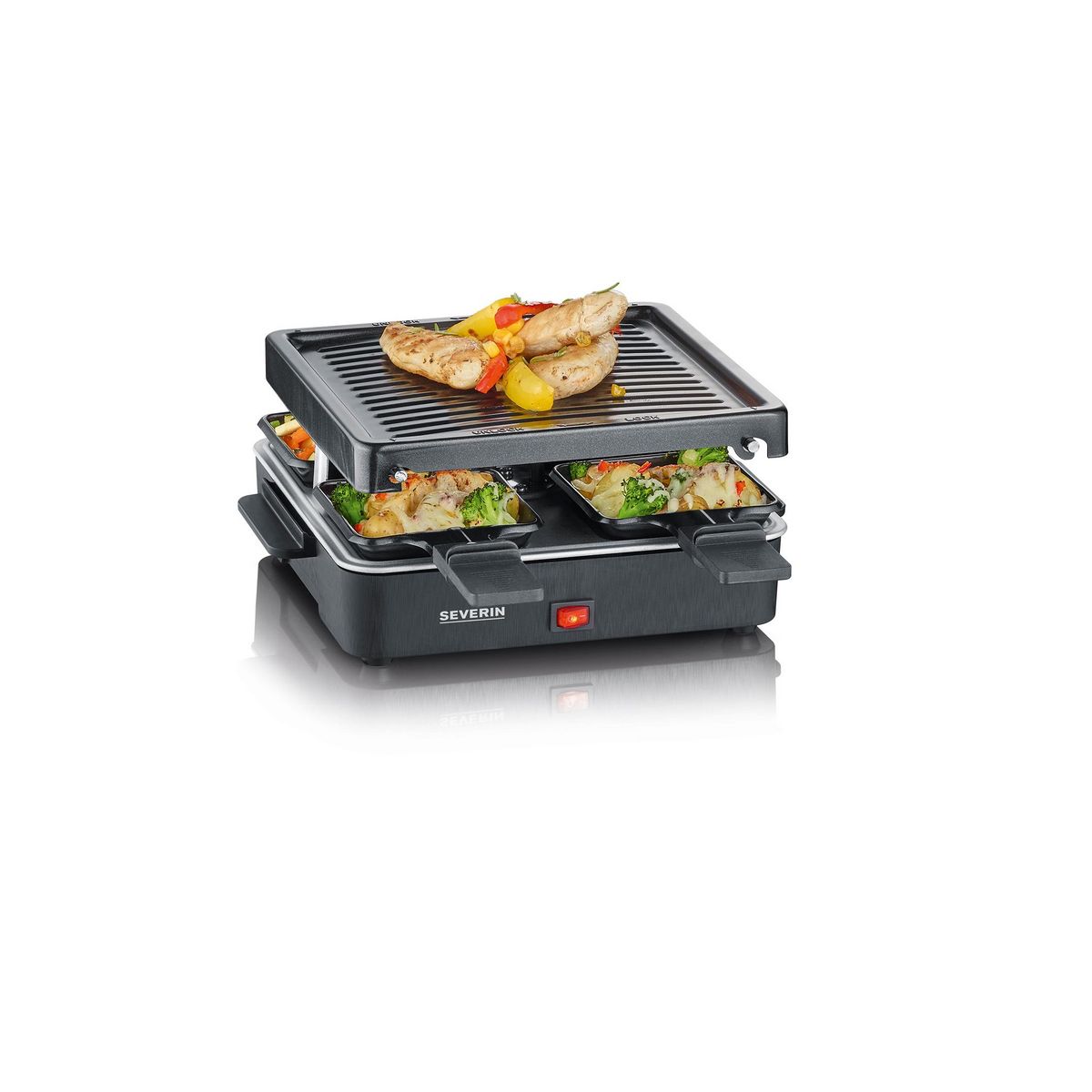 SEVERIN Appareil à raclette 4 personnes RG 2370 - Noir