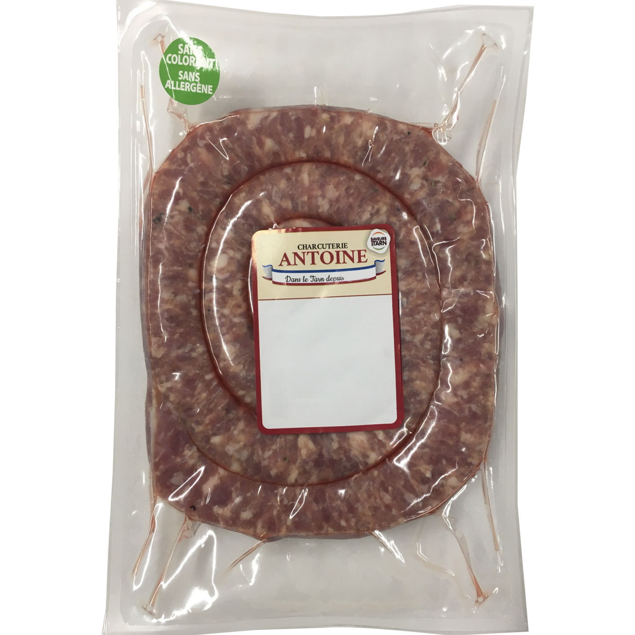 CHARCUTERIE ANTOINE Saucisse de Toulouse sans colorant 1kg