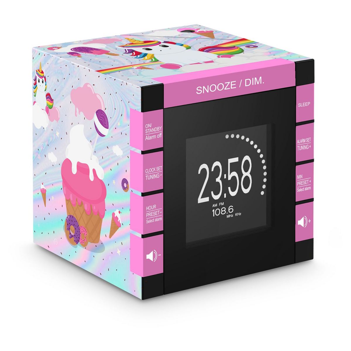 BIGBEN Radio réveil avec projection - Motifs Licorne - RR70PUNICORN3