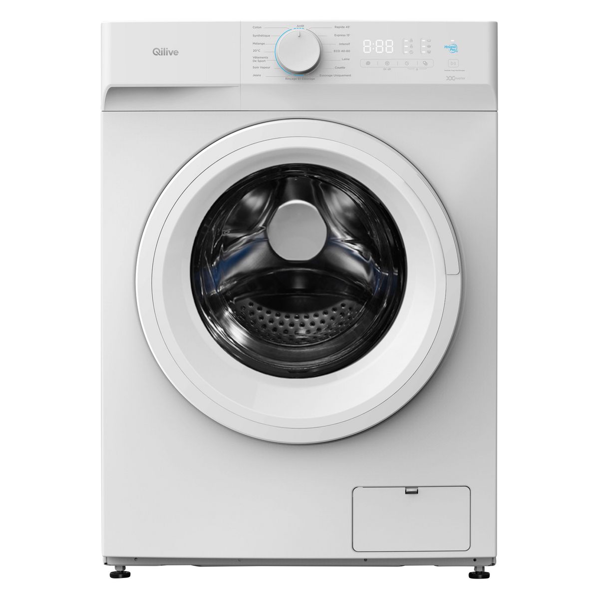 QILIVE Lave linge hublot 600082789, 8 kg, 1400 T/min