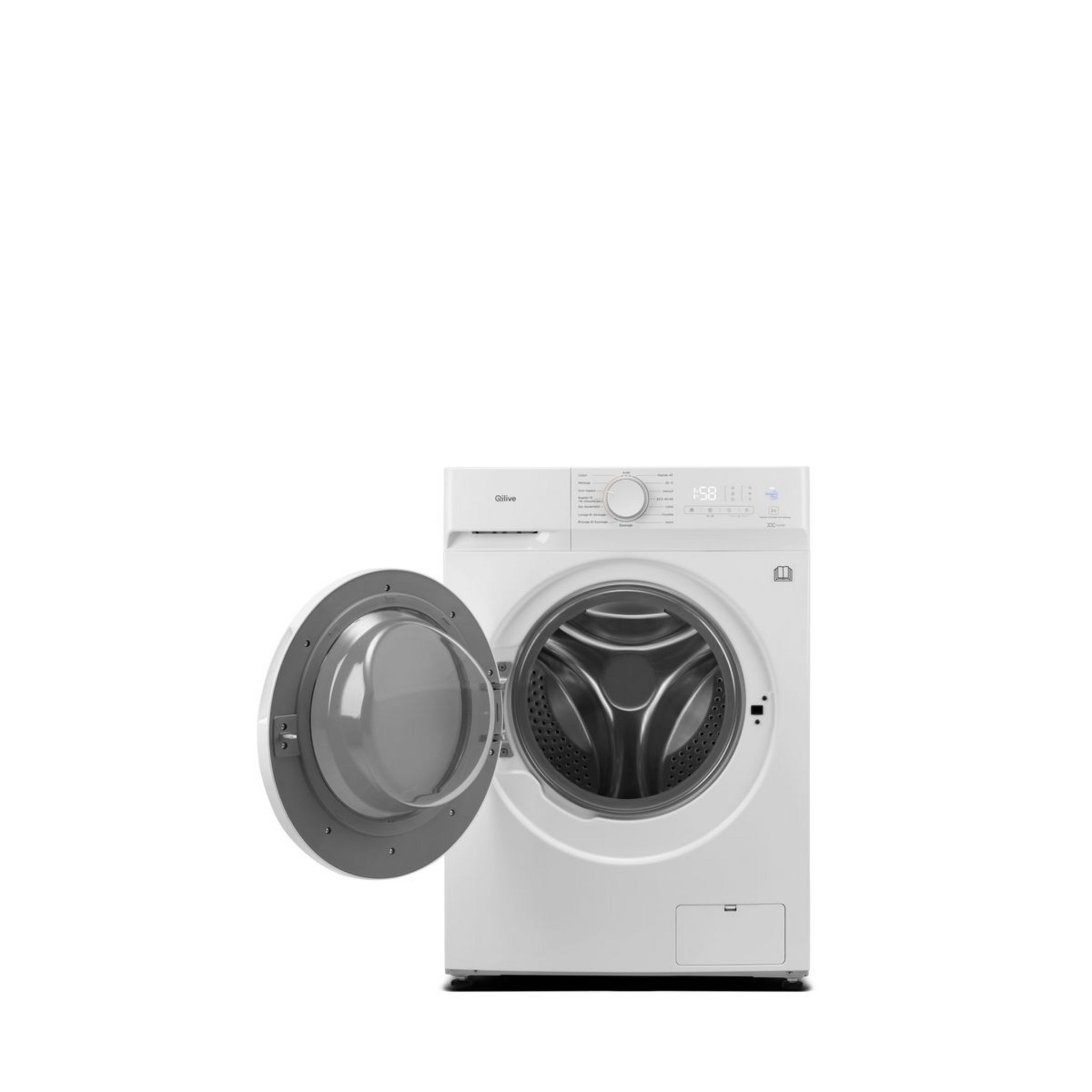 Voir la diapositive 4 : QILIVE Lave linge séchant hublot 600 082 849, 10 kg lavage, 7 kg séchage, 1500 T/min