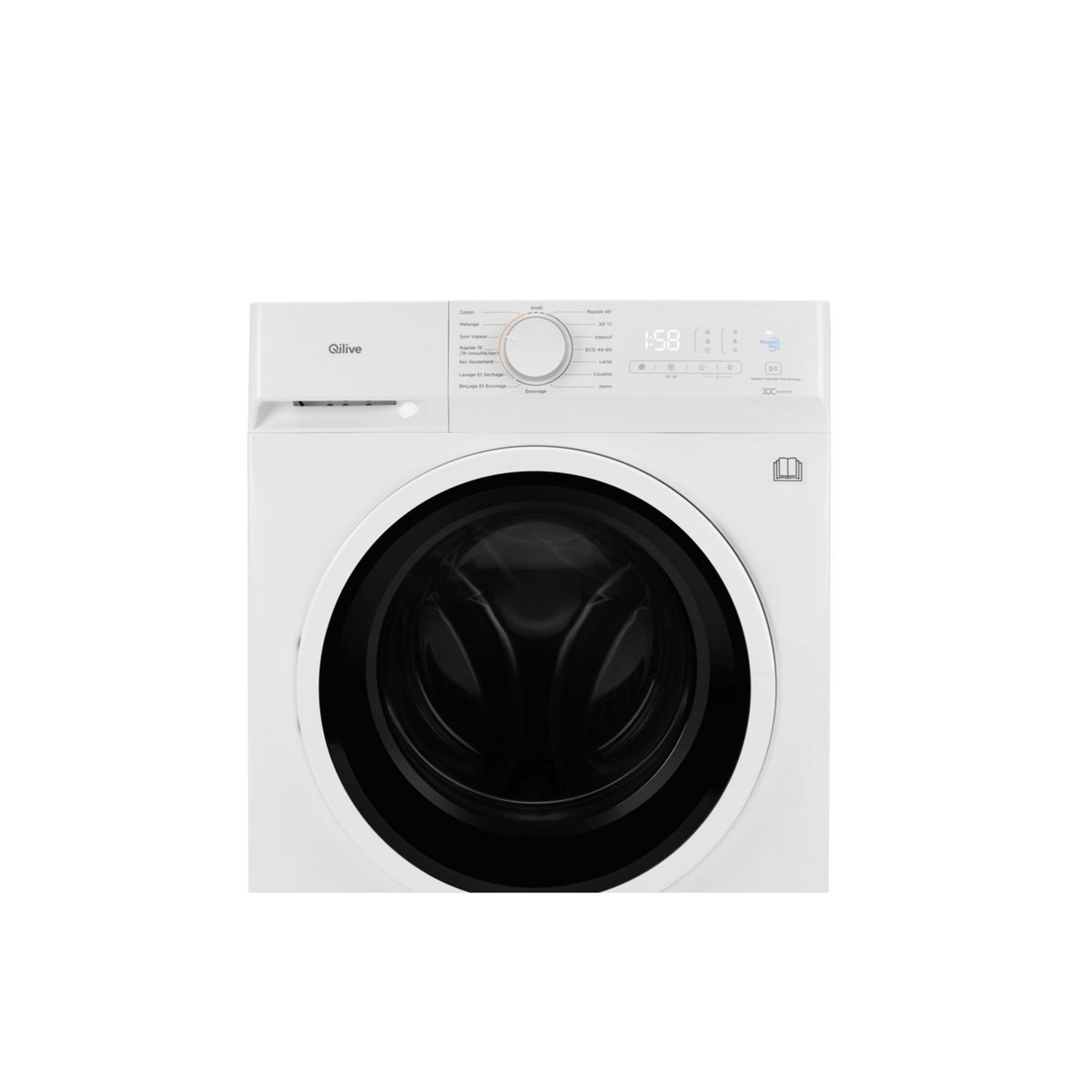 Voir la diapositive 5 : QILIVE Lave linge séchant hublot 600 082 849, 10 kg lavage, 7 kg séchage, 1500 T/min