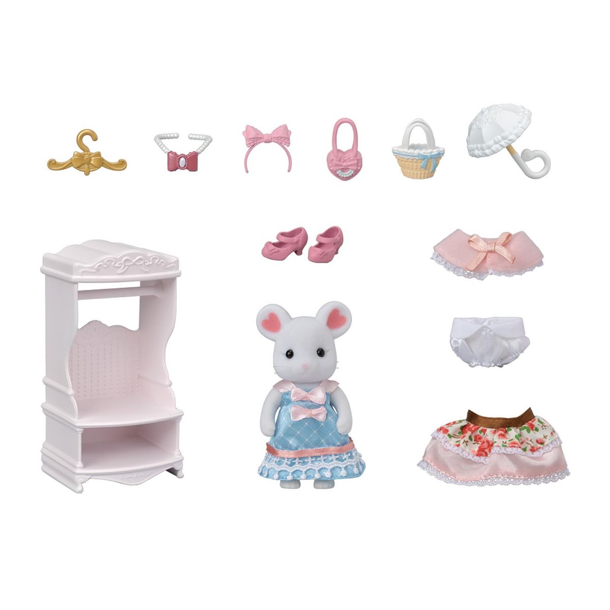 EPOCH D'ENFANCE Valisette de Mode et Grande sœur Souris Marshmallow Sylvanian Families