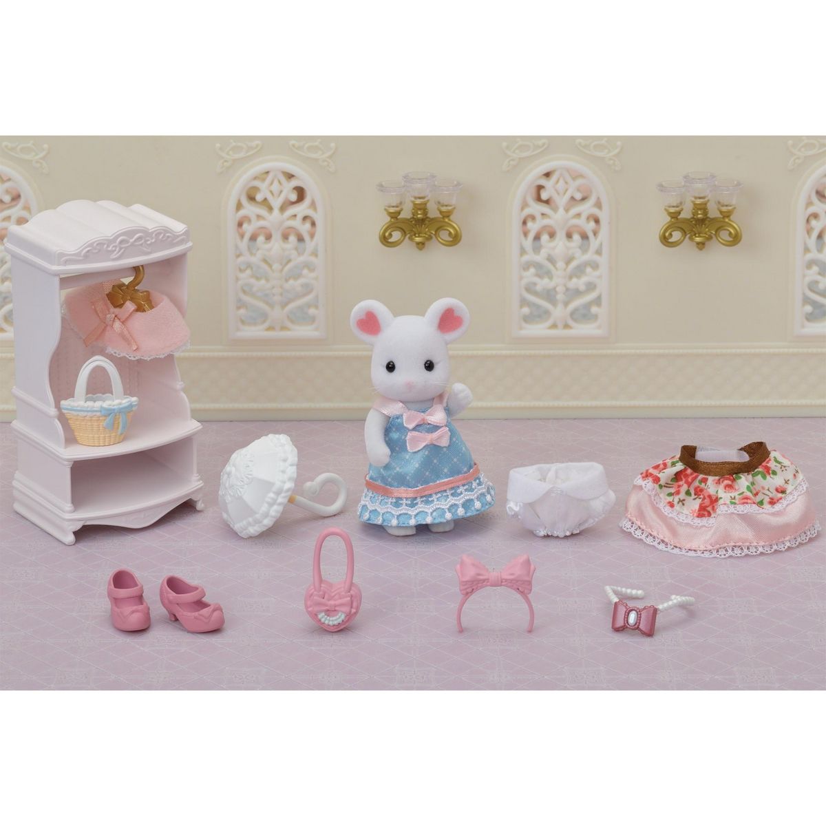 EPOCH D'ENFANCE Valisette de Mode et Grande sœur Souris Marshmallow Sylvanian Families