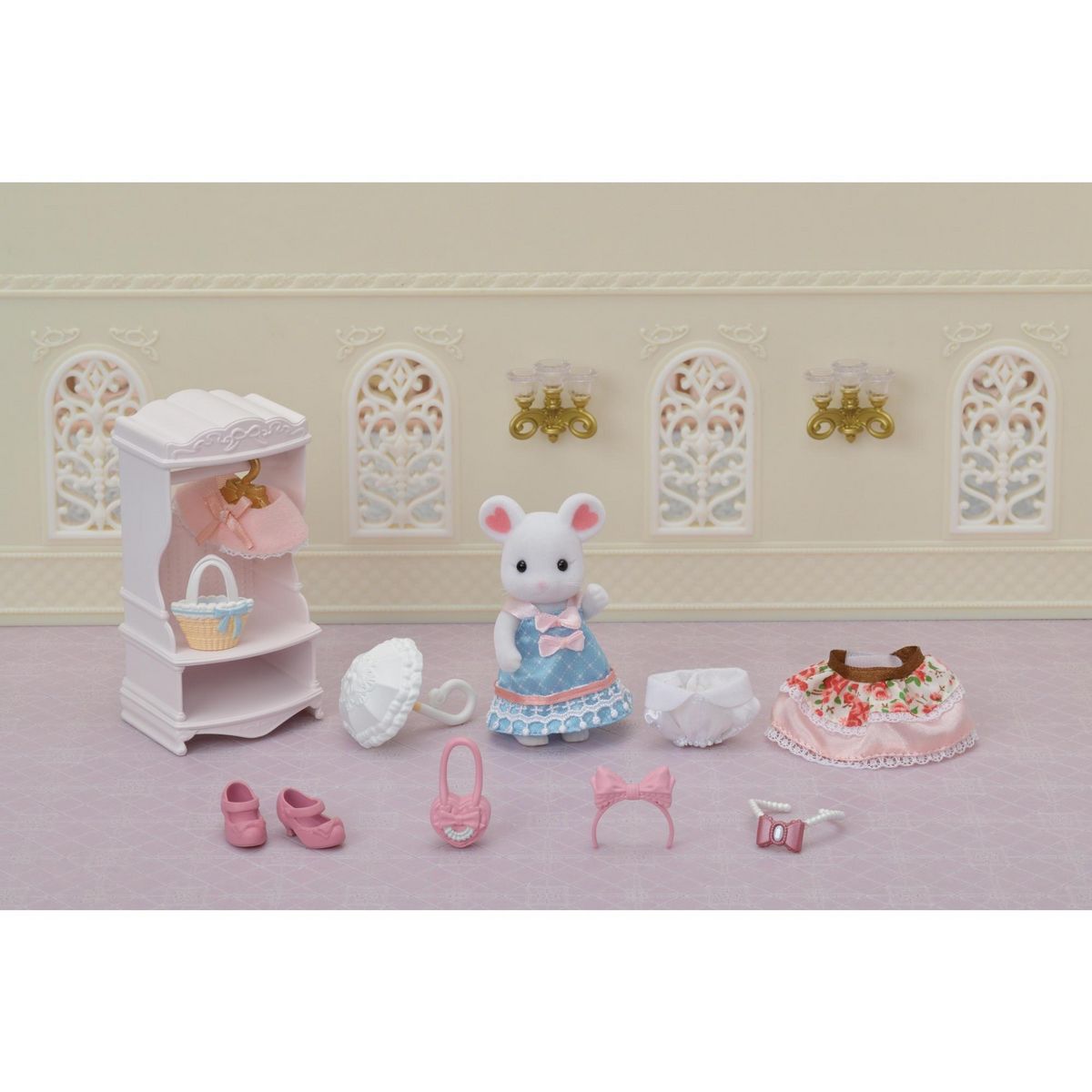 EPOCH D'ENFANCE Valisette de Mode et Grande sœur Souris Marshmallow Sylvanian Families