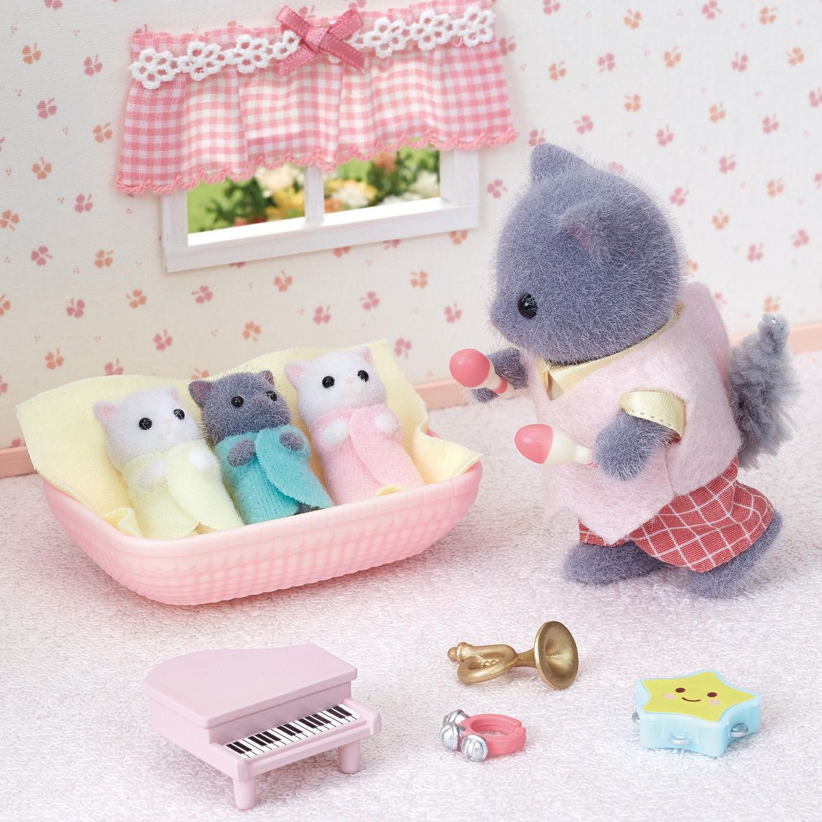 EPOCH D'ENFANCE Figurines Chats Persans x3 Sylvanian Families
