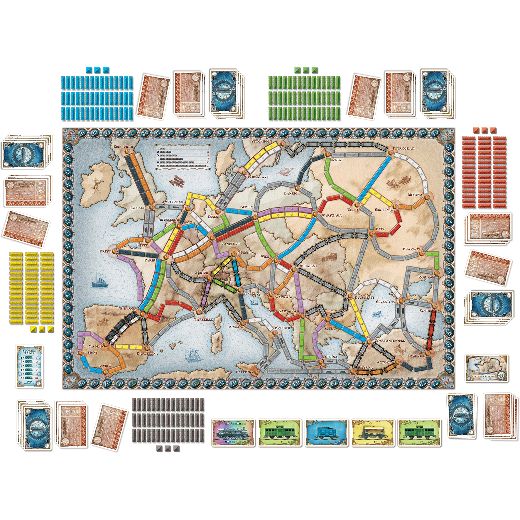 Voir la diapositive 6 : ASMODEE Jeu les Aventuriers du rail Europe