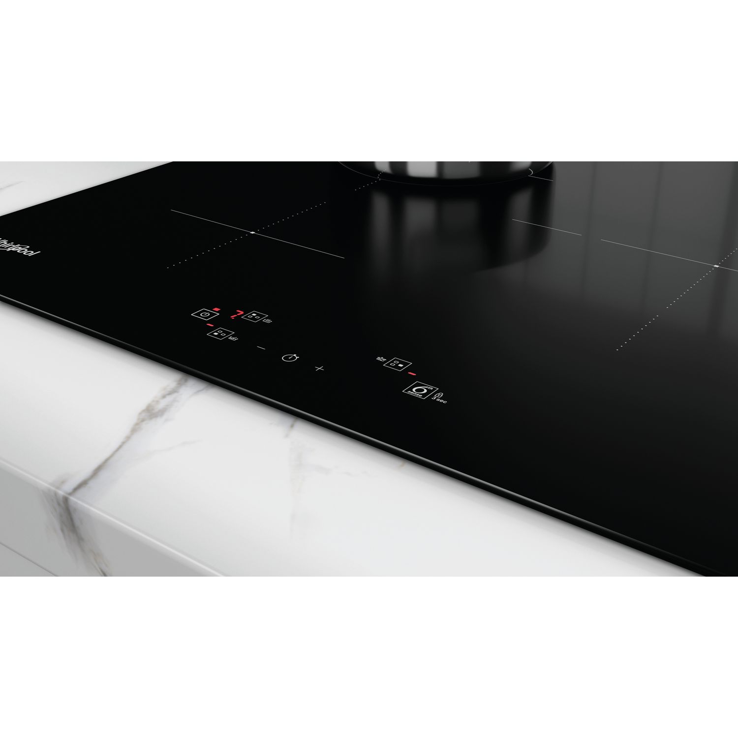 Voir la diapositive 3 : WHIRLPOOL Table de cuisson à induction WSQ1160NE, 60 cm, 3 foyers