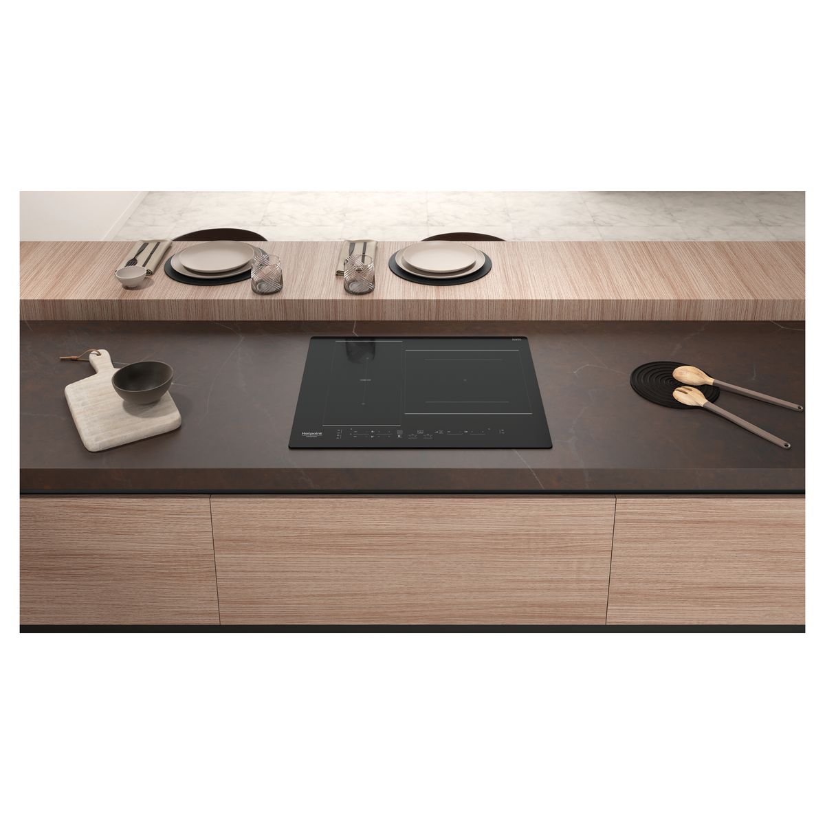 Voir la diapositive 2 : HOTPOINT Table de cuisson à induction HB2760BNE, 60 cm, 3 foyers