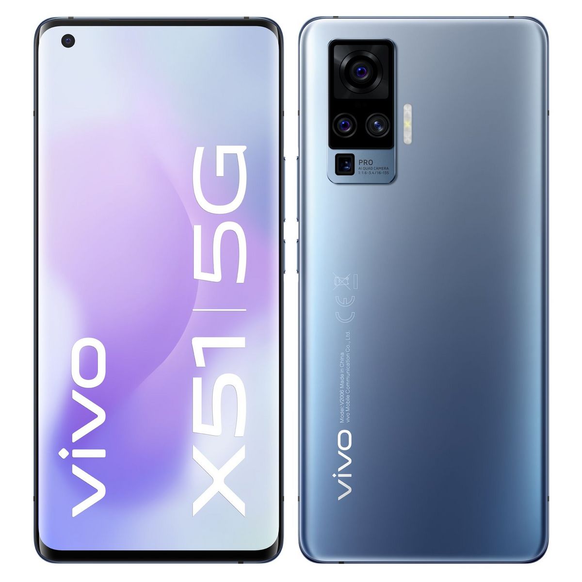 VIVO Smartphone X51  5G  256 Go  6.56 pouces  Gris  Double Sim