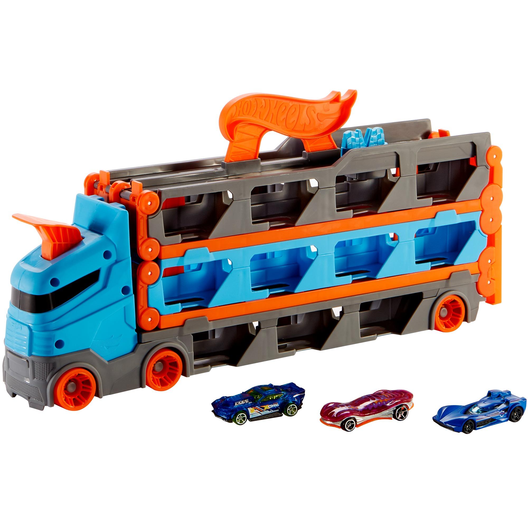 Voir la diapositive 2 : MATTEL Camion Super Transporteur extensible Hot Wheels City