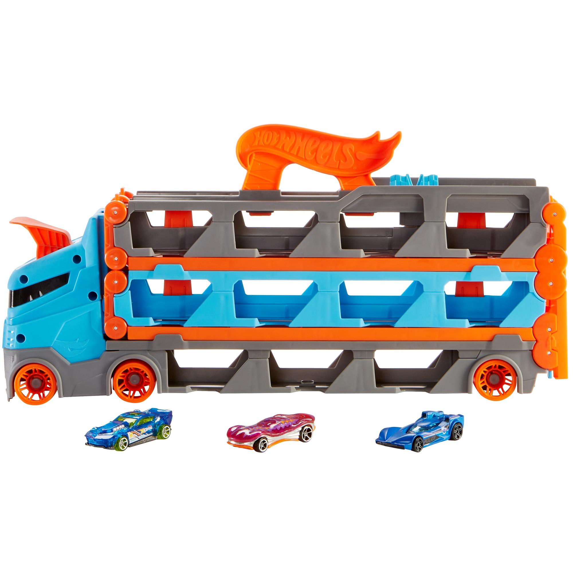 Voir la diapositive 3 : MATTEL Camion Super Transporteur extensible Hot Wheels City