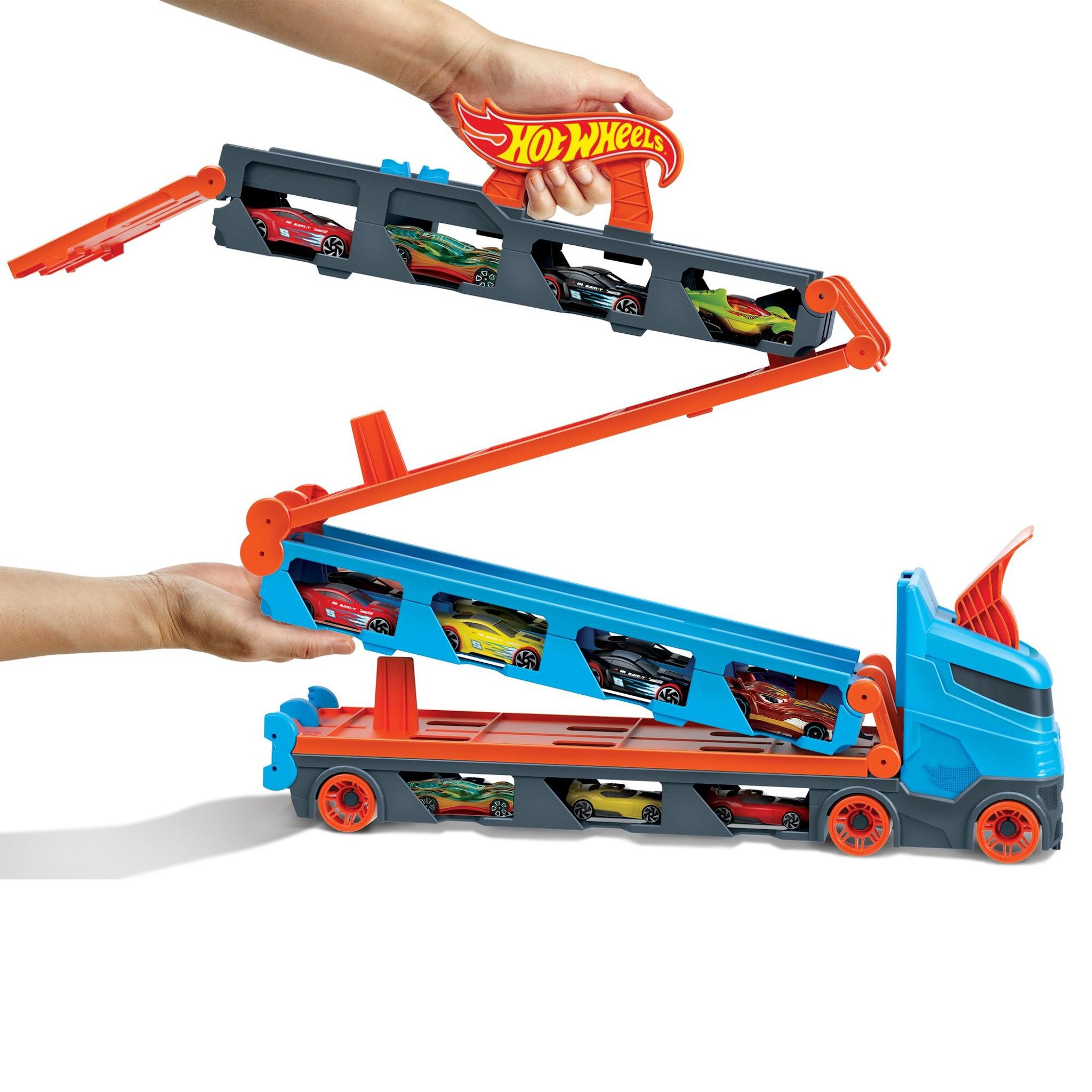 Voir la diapositive 10 : MATTEL Camion Super Transporteur extensible Hot Wheels City