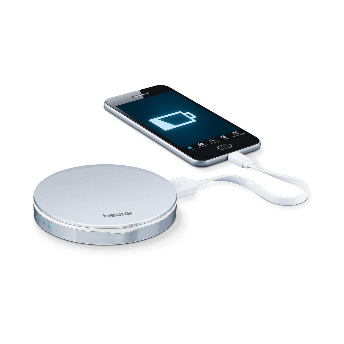 Voir la diapositive 4 : BEURER Miroir cosmétique éclairé Powerbank BS 39 - Blanc