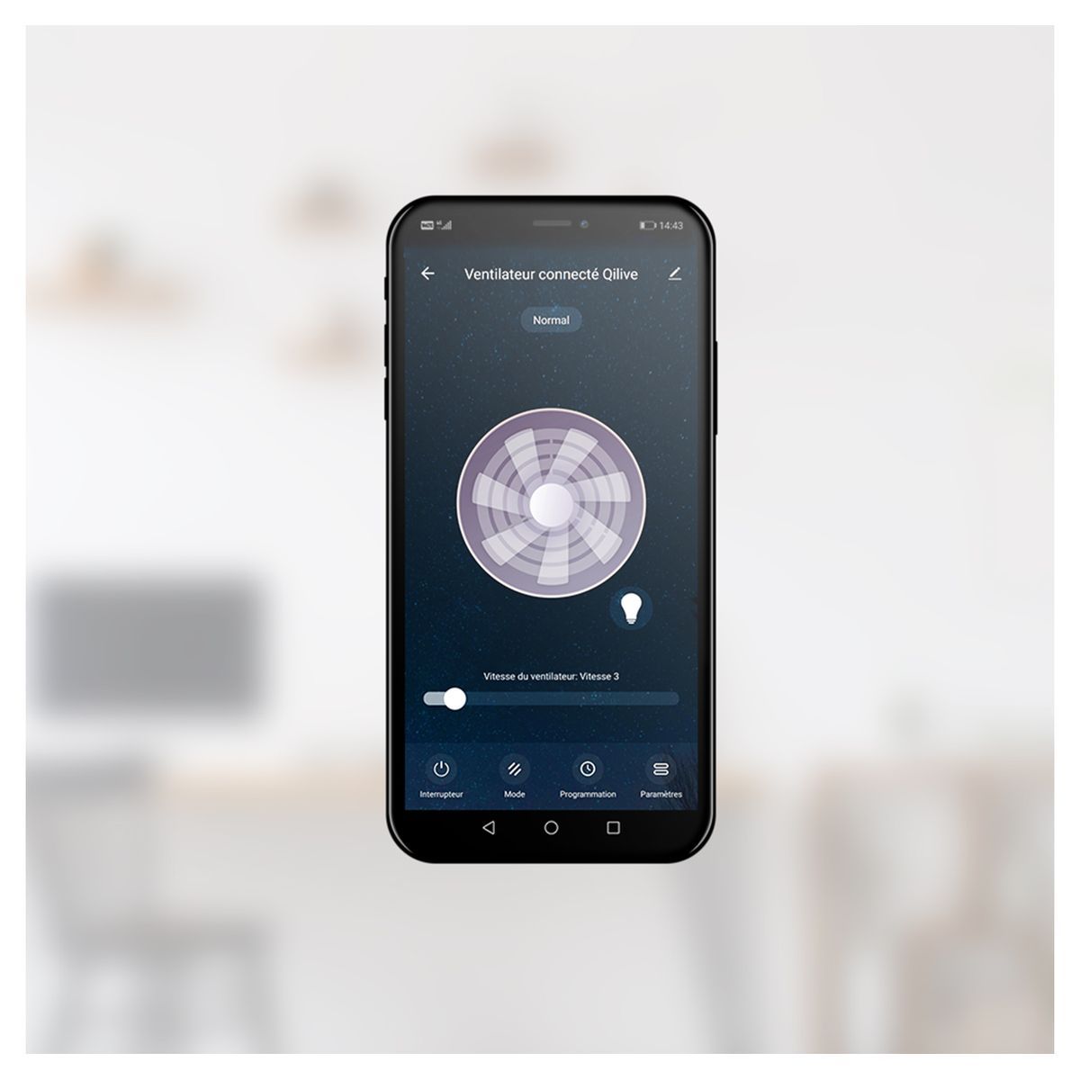 QILIVE Ventilateur pied WIFI Q.6424 - Blanc