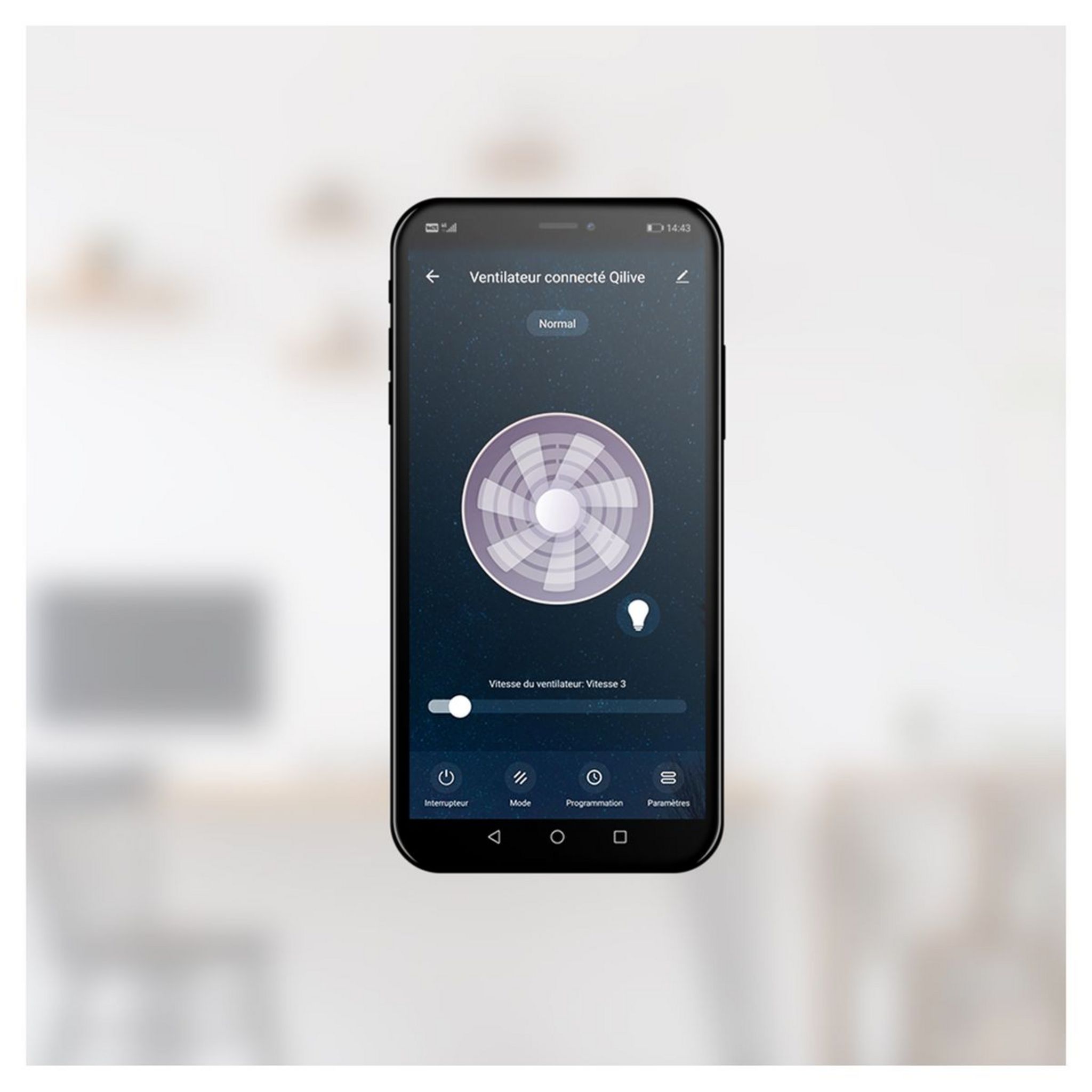 Voir la diapositive 2 : QILIVE Ventilateur pied WIFI Q.6424 - Blanc