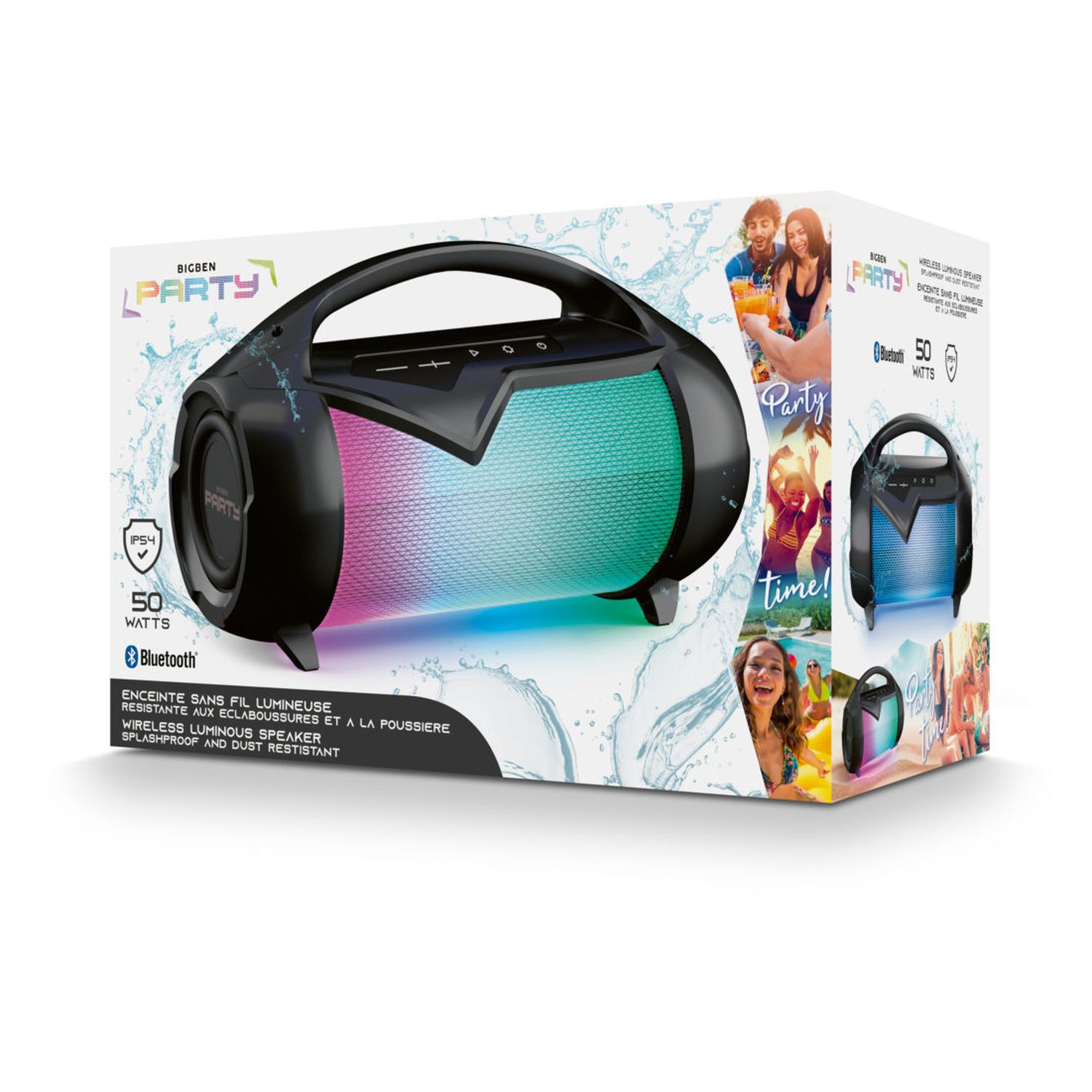 Voir la diapositive 5 : BIGBEN Enceinte Bluetooth portable lumineuse - PartyBtipLite - Noir