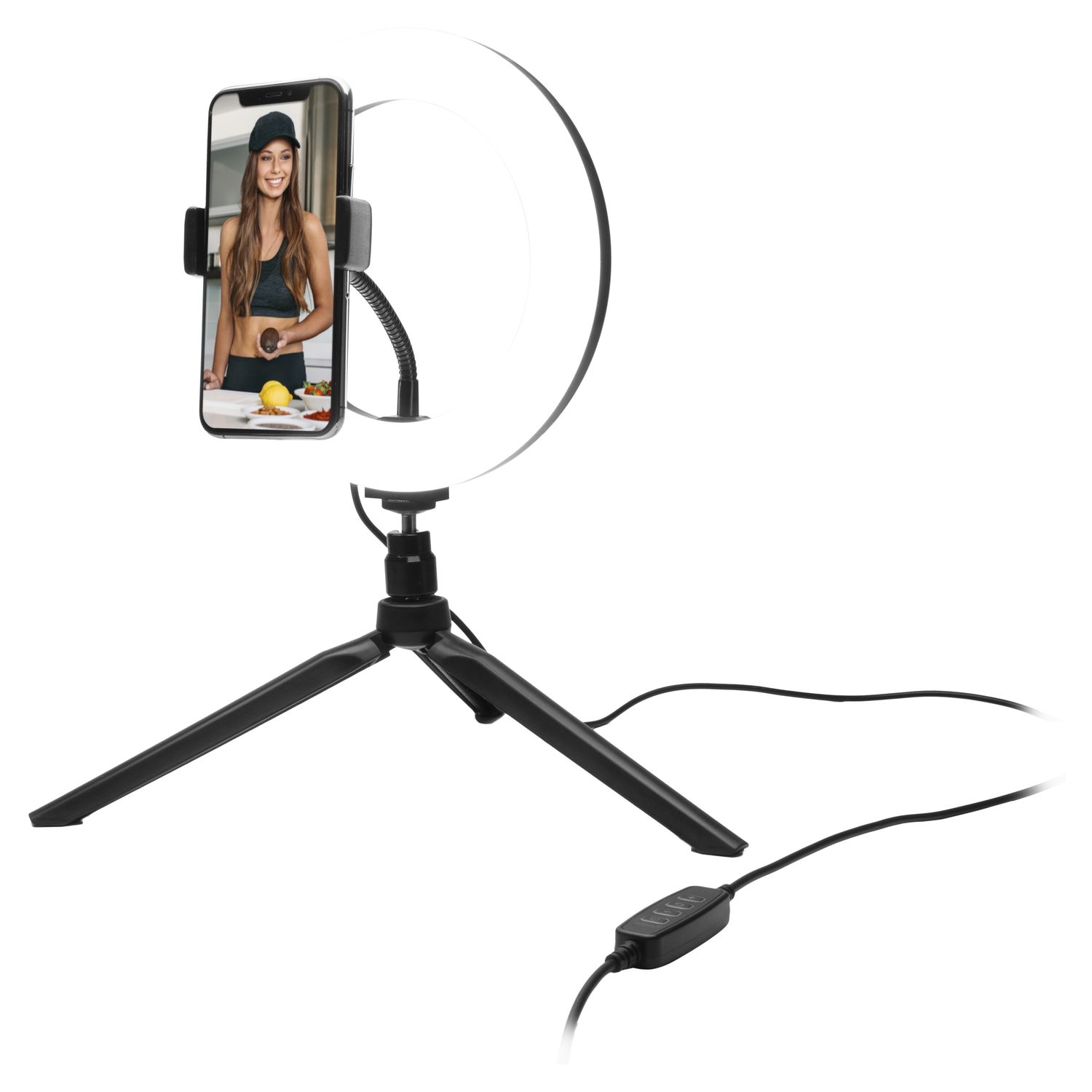 Voir la diapositive 5 : BBC Pack Trépied anneau lumineux vlogger pour smartphone