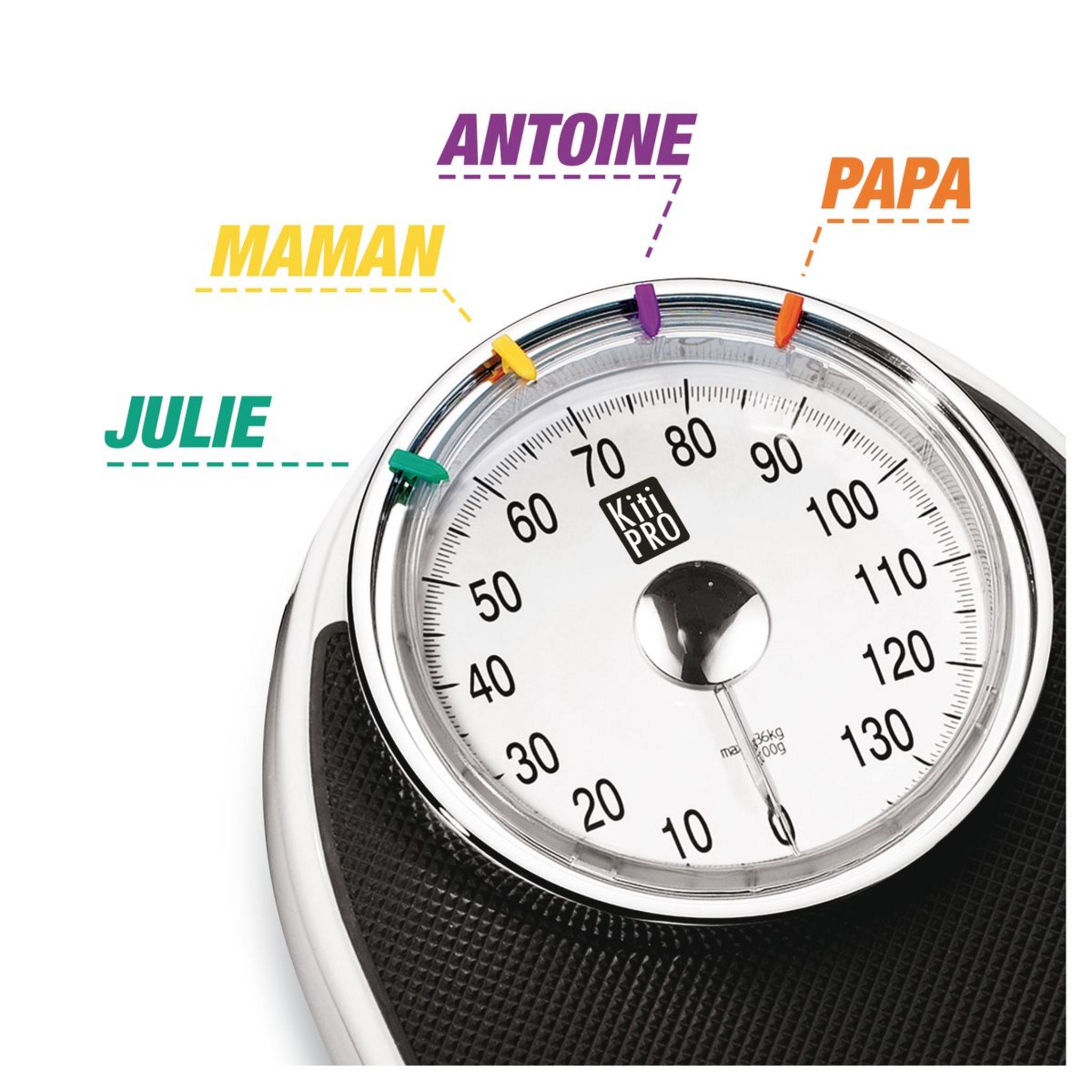 Voir la diapositive 3 : KITIPRO Pèse personne mécanique DOCTOR SCALE - Noir