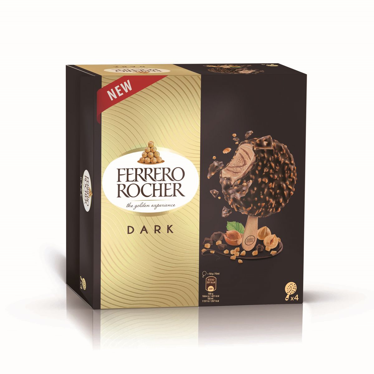 FERRERO ROCHER Bâtonnet glacé noisette et chocolat noir 4 pièces 240g