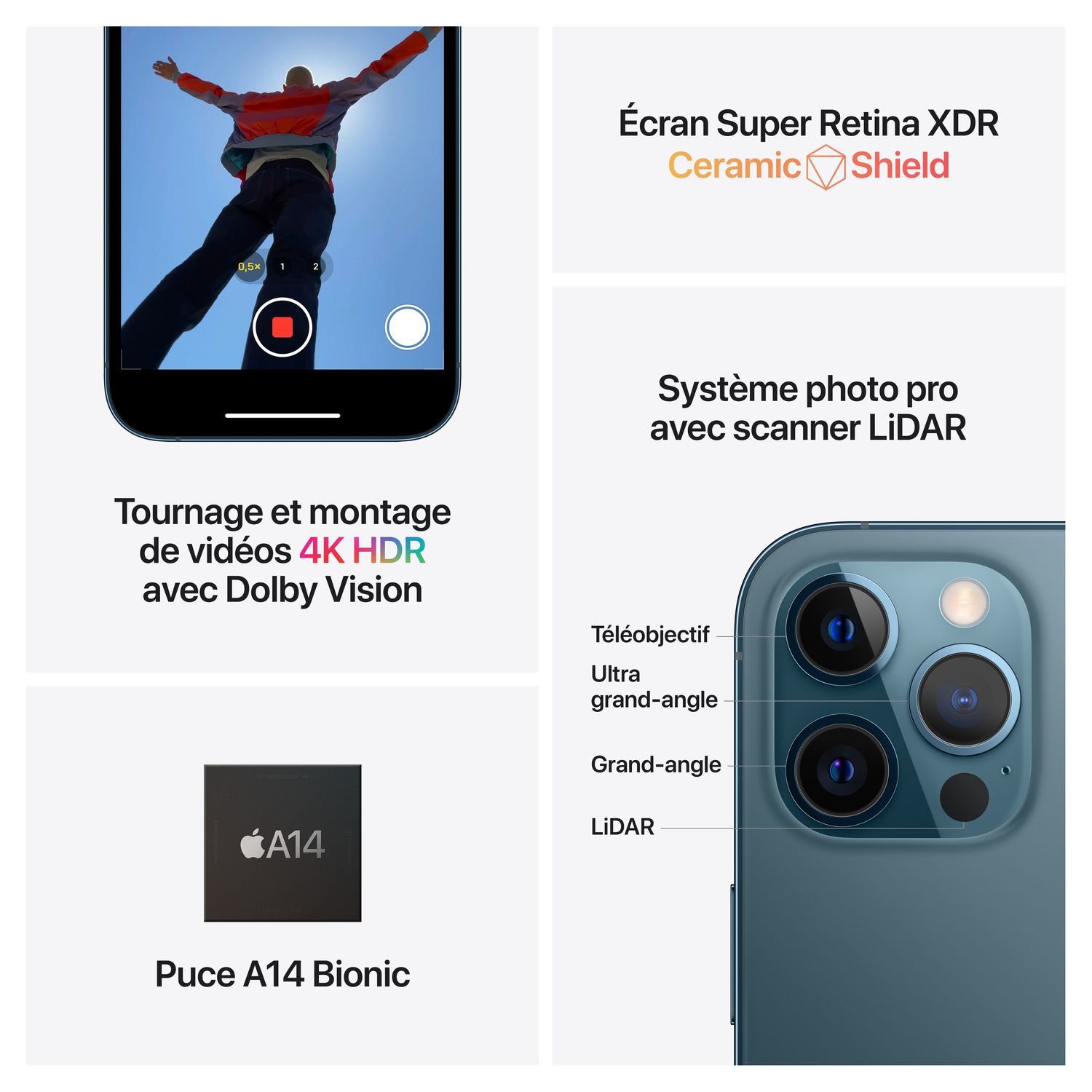 Voir la diapositive 6 : APPLE iPhone 12 Pro Max Bleu pacifique 128 Go