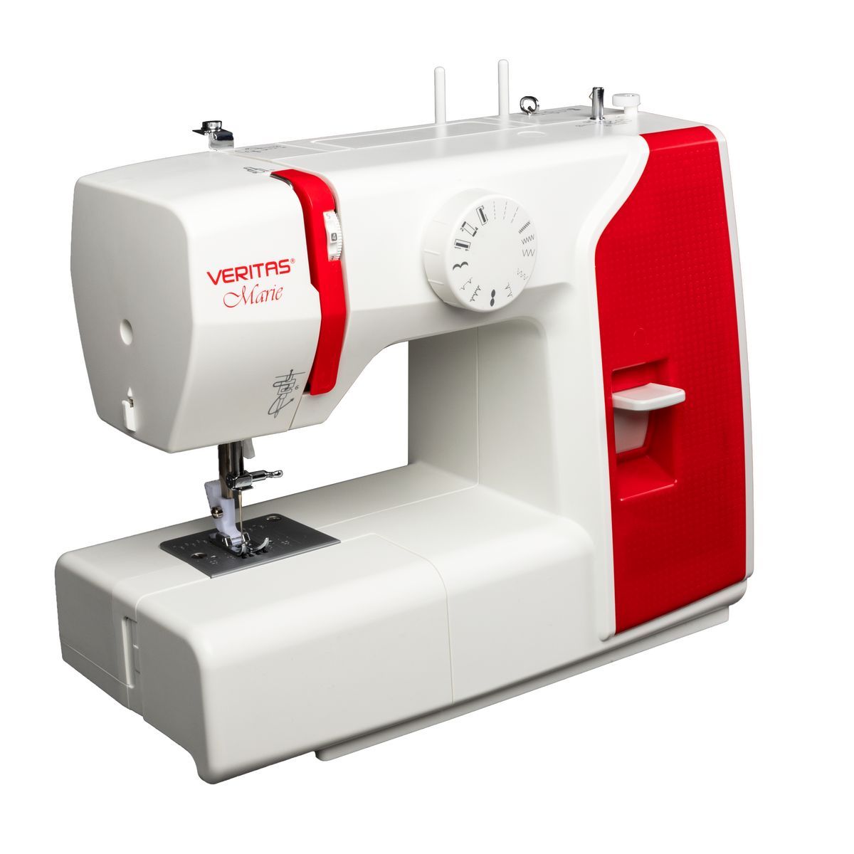 VERITAS Machine à coudre MARIE - Blanc et rouge