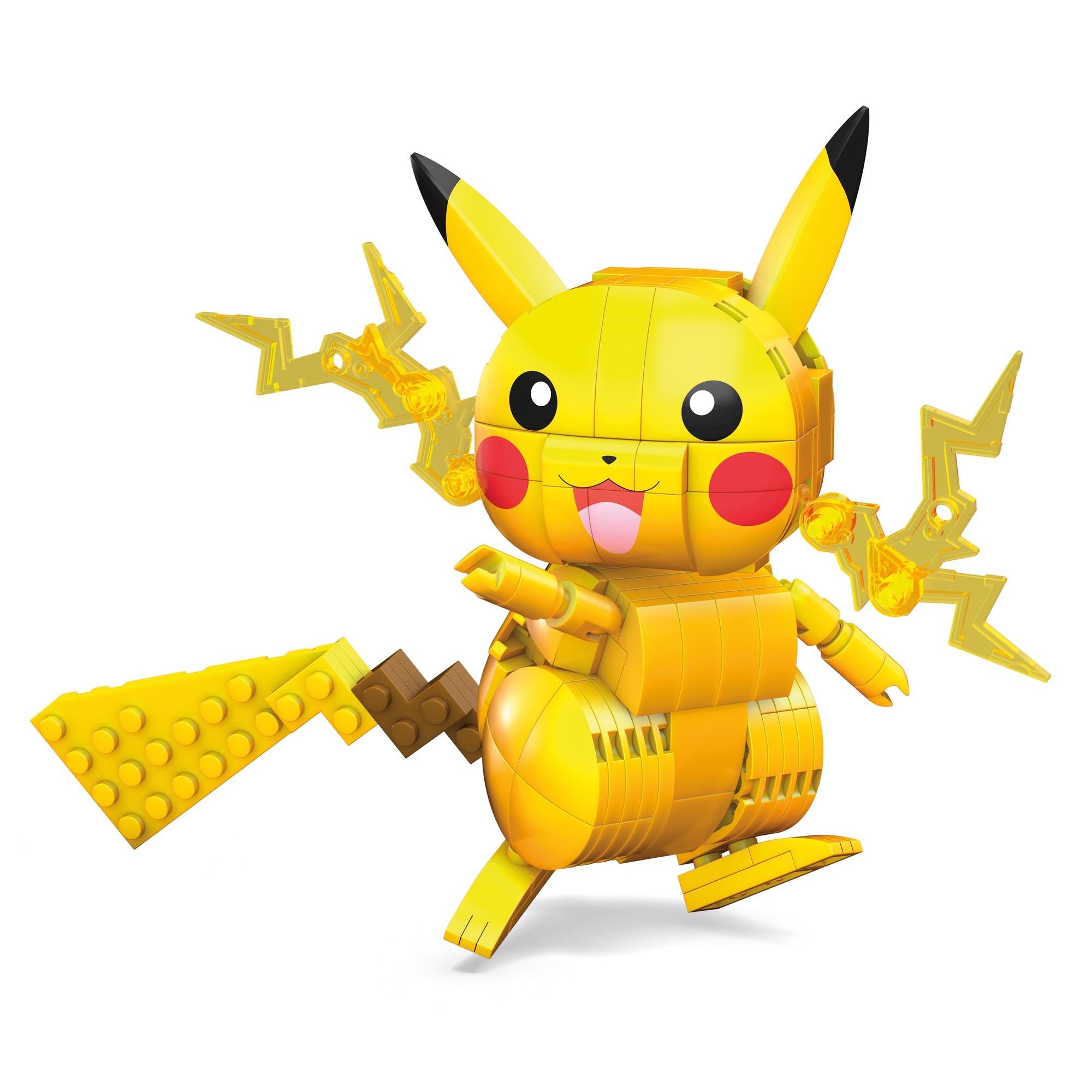 Voir la diapositive 3 : MATTEL Figurine Pokemon Pikachu medium à construire Mega Construx