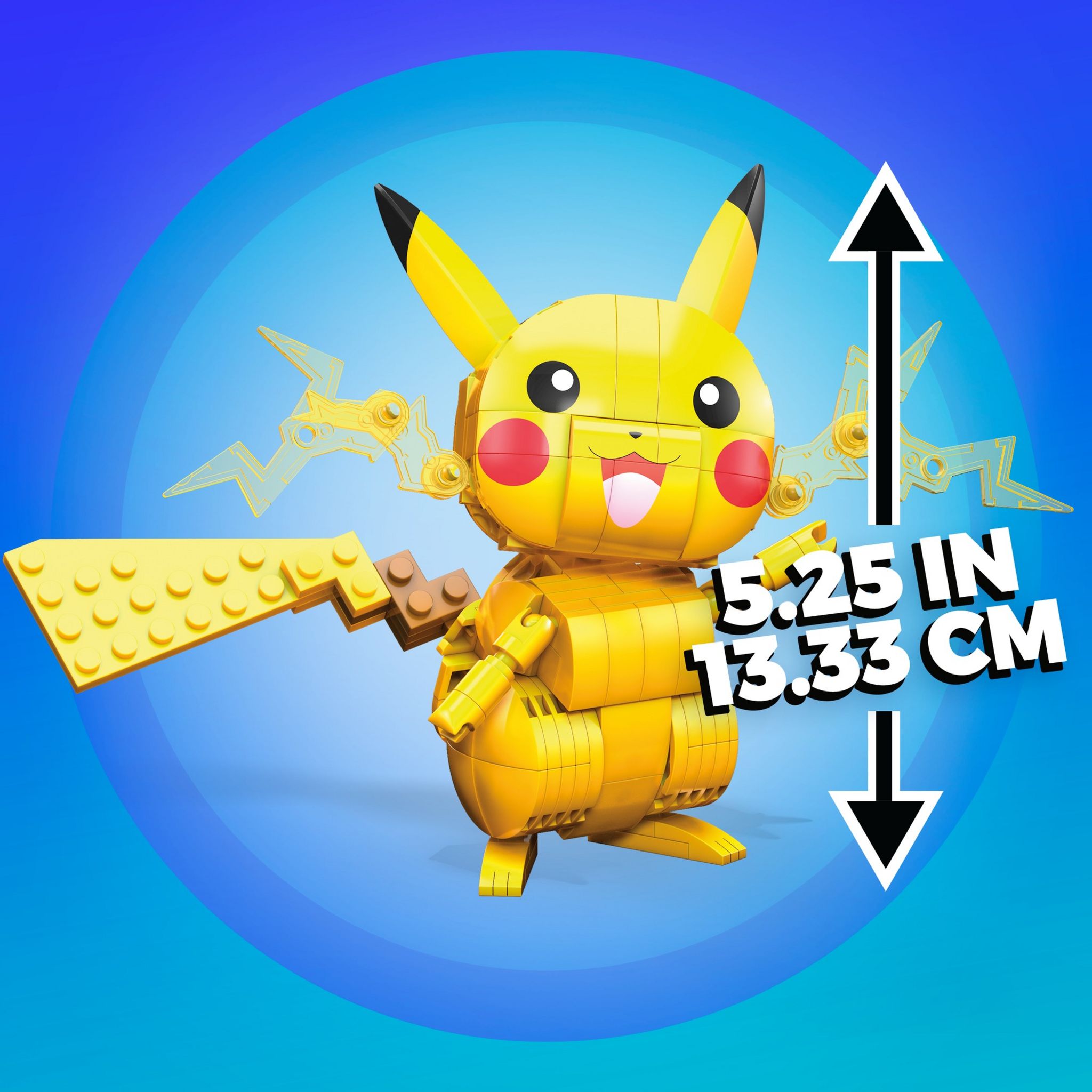Voir la diapositive 7 : MATTEL Figurine Pokemon Pikachu medium à construire Mega Construx