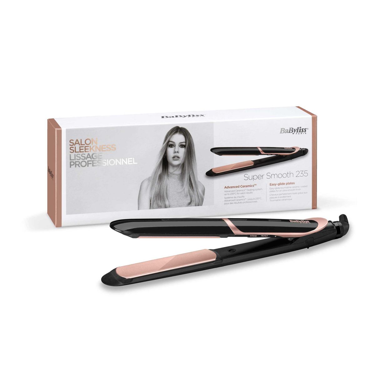 Voir la diapositive 6 : BABYLISS Lisseur céramique et tourmaline ST391E - Noir