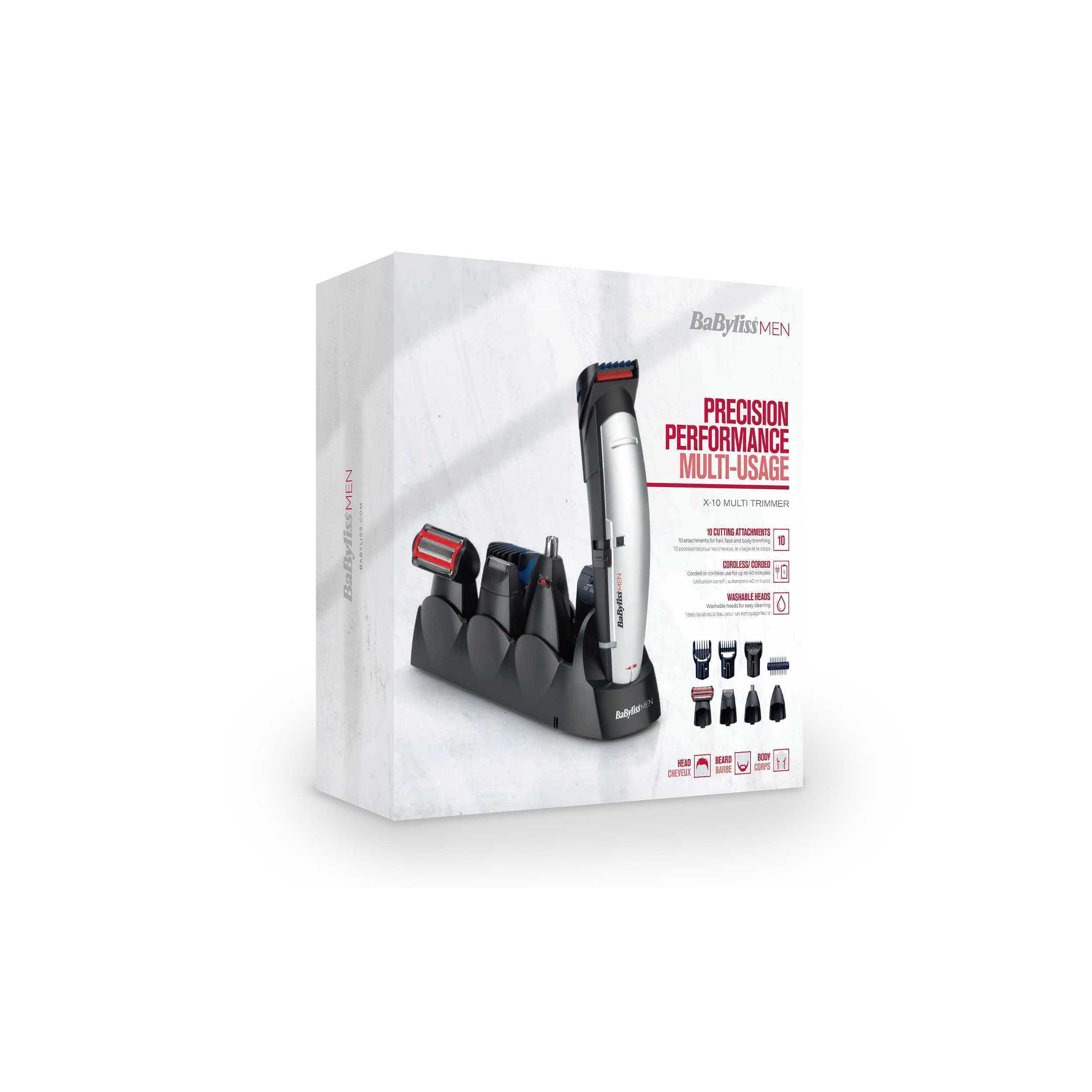 Voir la diapositive 4 : BABYLISS Tondeuse multifonction E837E - Argent