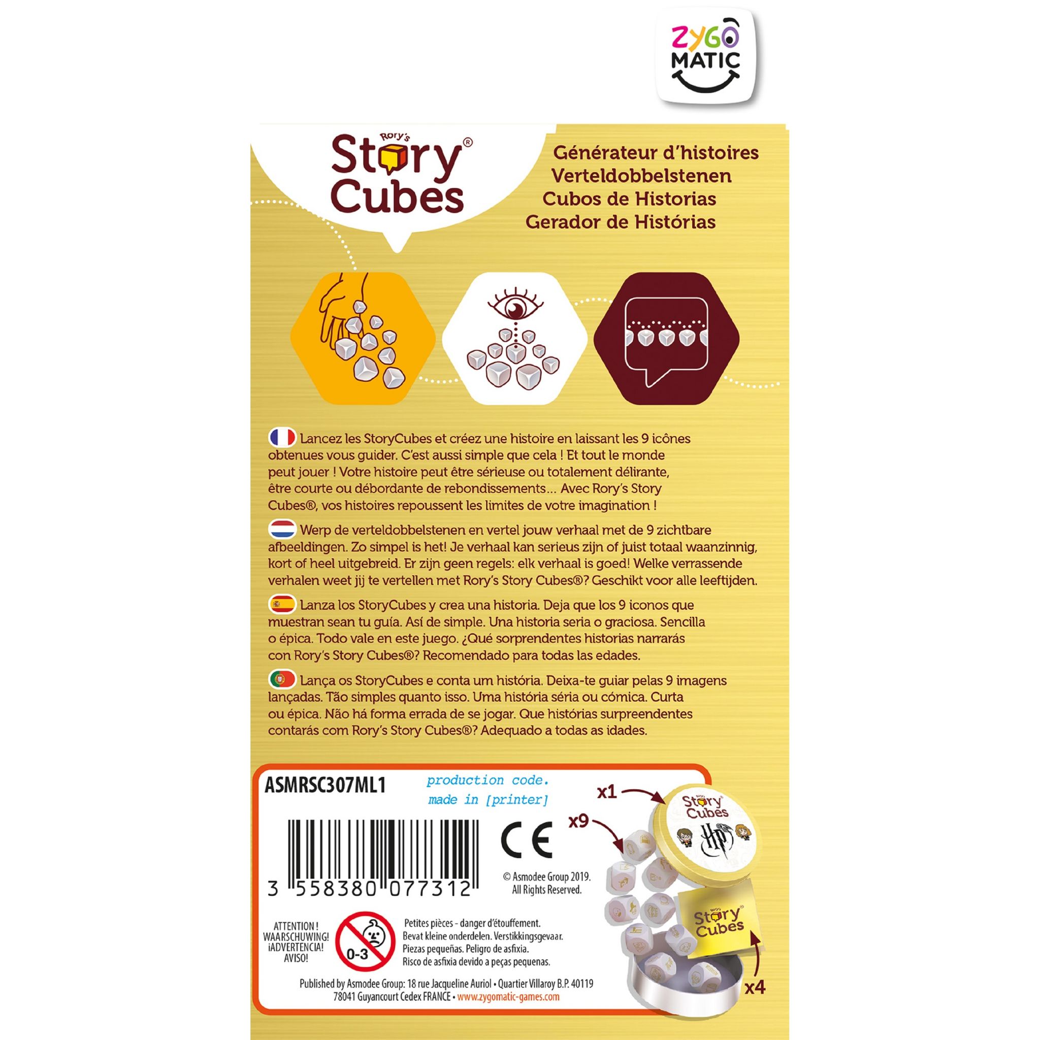 Voir la diapositive 4 : ASMODEE Jeu Rory's Story Cubes Harry Potter Blister Eco