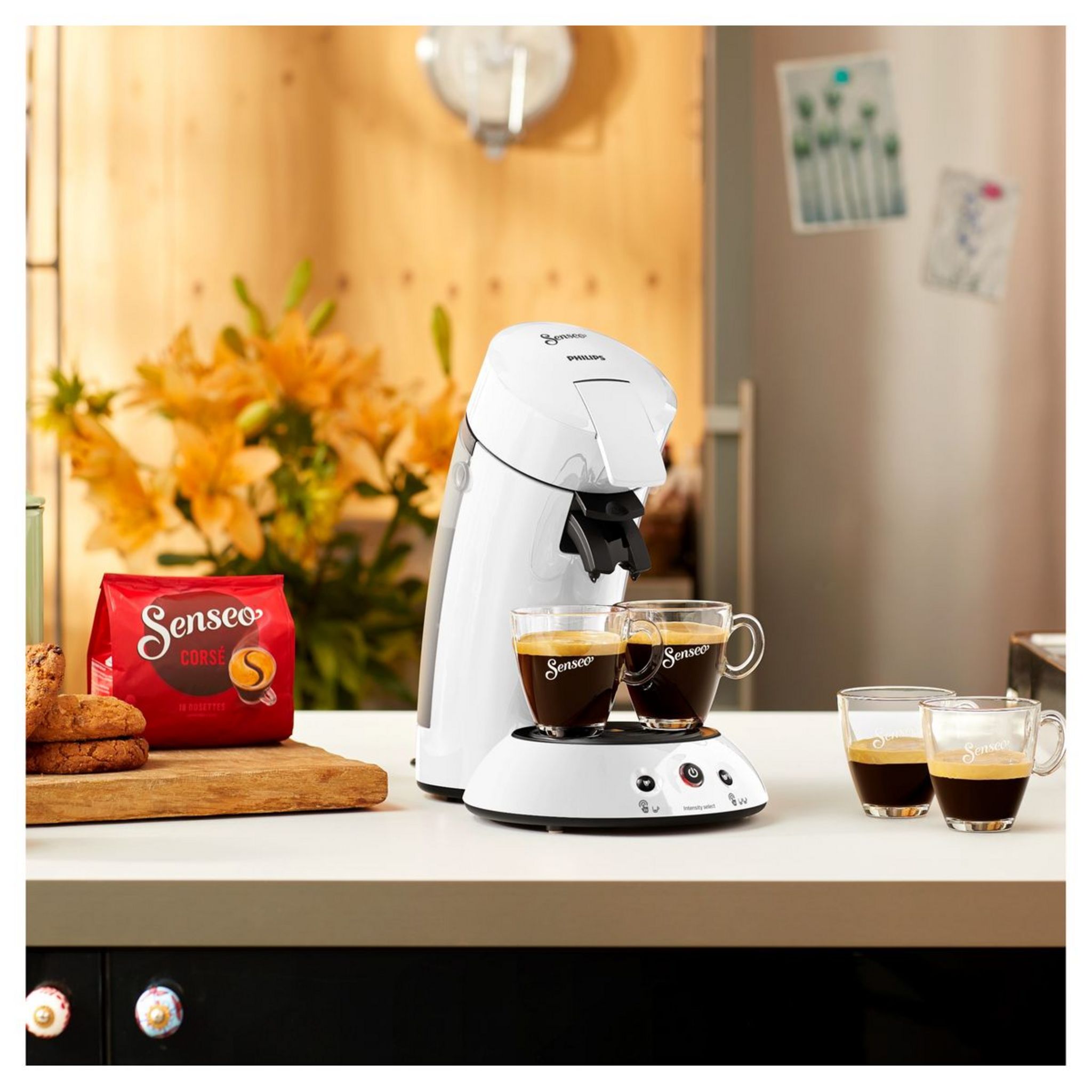 Voir la diapositive 3 : PHILIPS Cafetière à dosette SENSEO HD6554/12 - Blanc