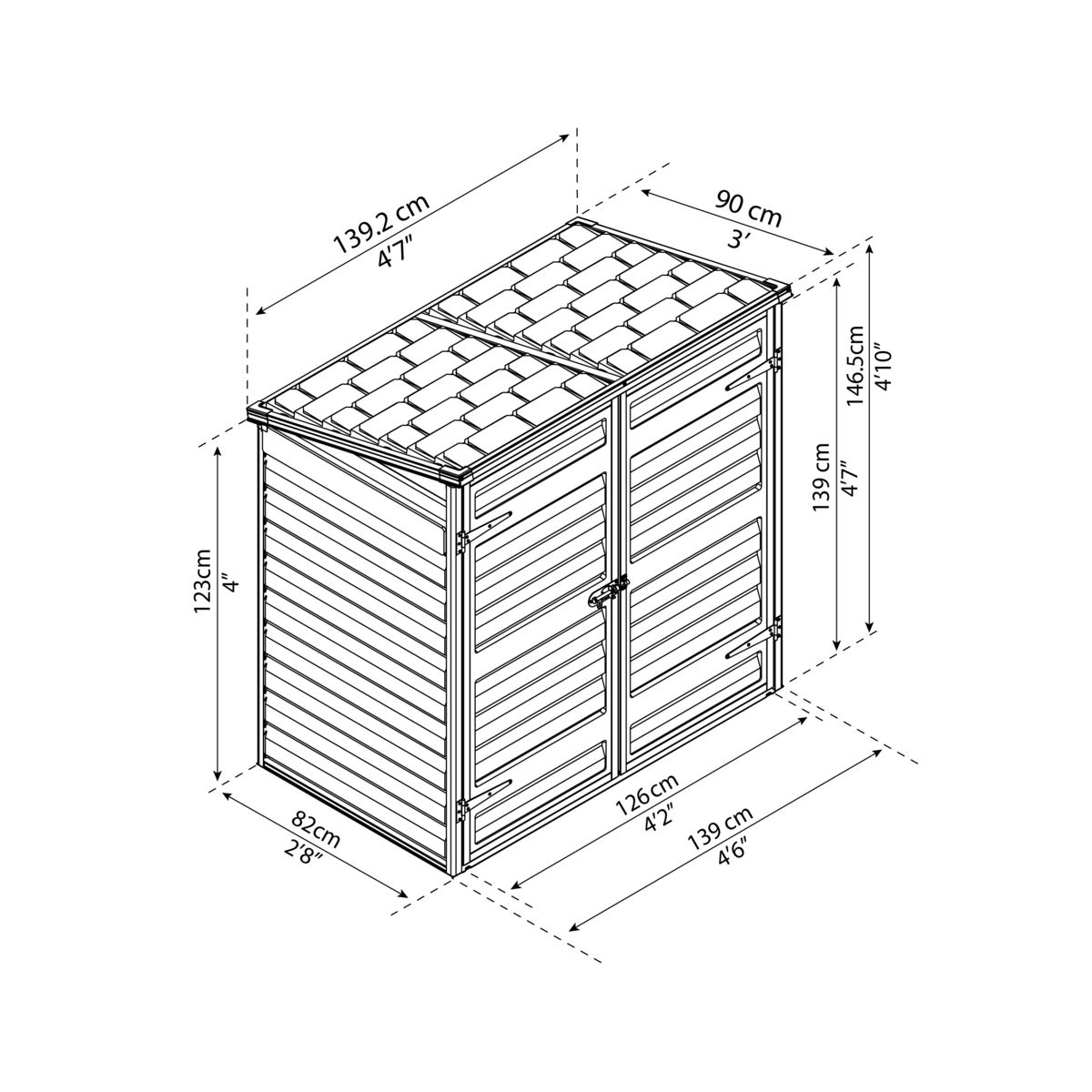 Abri de jardin en polycarbonate gris 1,25m² - VOYAGER