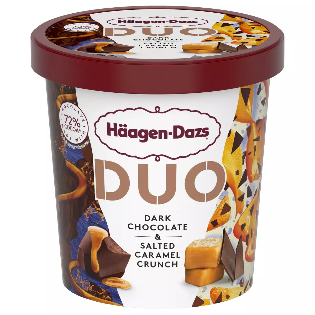 HAAGEN DAZS Duo Crème glacée chocolat noir Belge et caramel beurre salé  360G