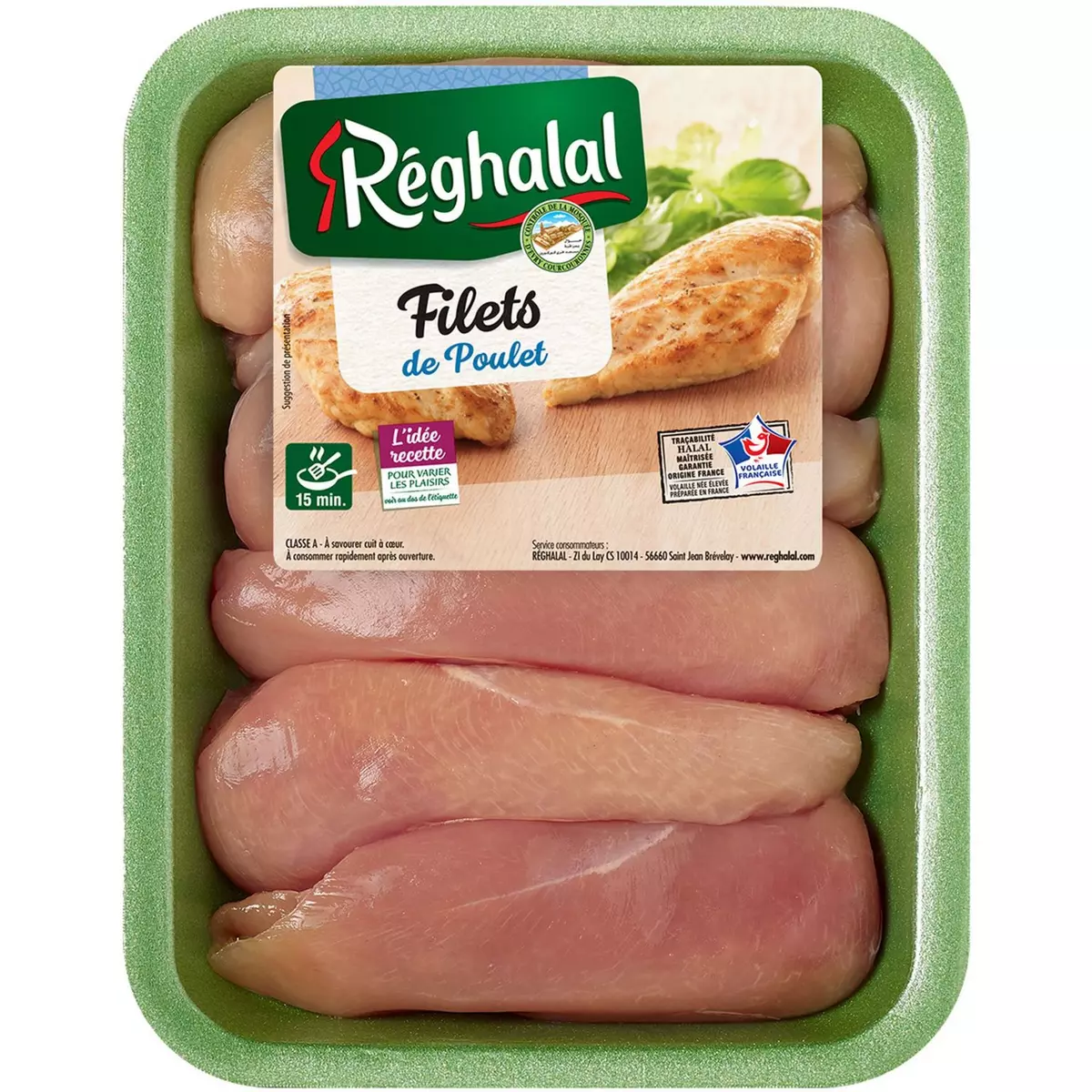 REGHALAL Filet de poulet jaune Halal 720g