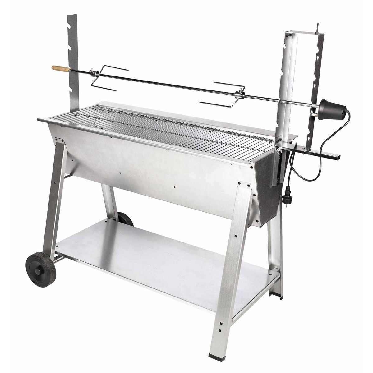 SOMAGIC Barbecue charbon bois et rôtisserie -  Acier - 101-5x34cm - TITAN