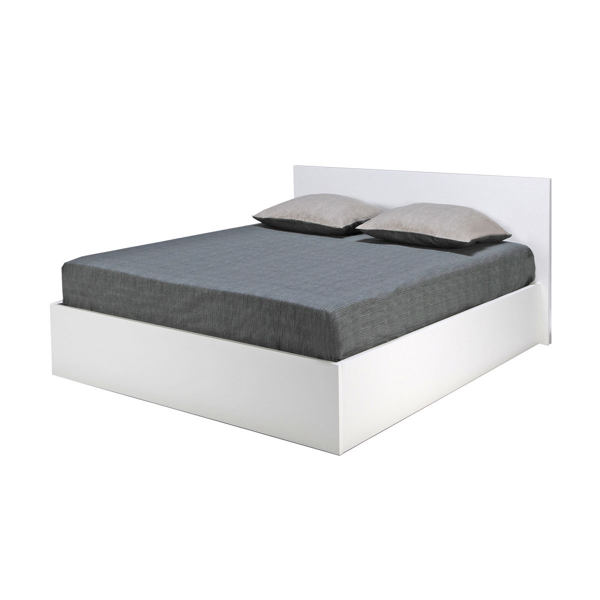 Lit coffre avec sommier relevable et tête de lit 140x190 cm MADRID