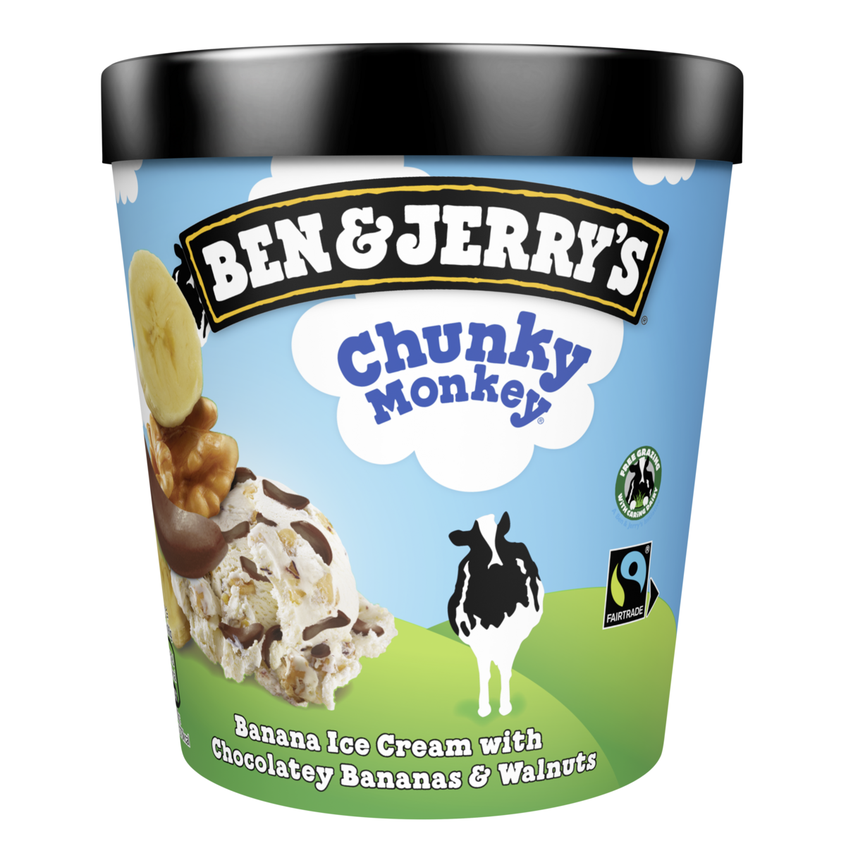 BEN & JERRY'S Pot Chunky Monkey Crème glacée à la banane, chocolat et noix 465 ml