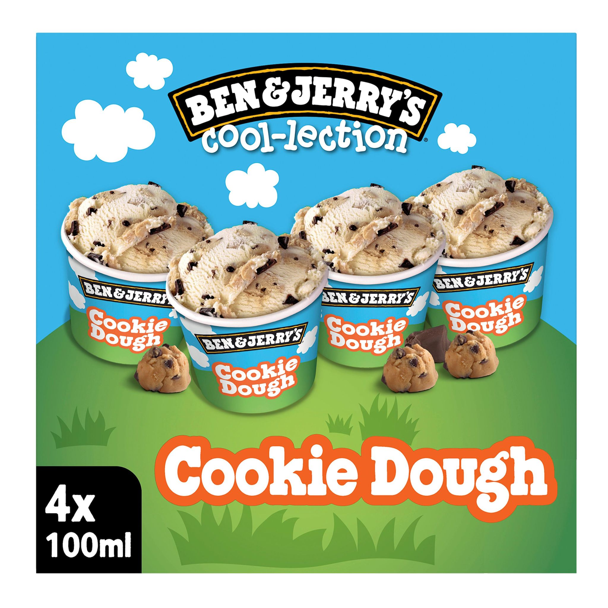 Voir la diapositive 2 : BEN & JERRY'S The Cookie Dough Cool-lection - 4 mini pots crèmes glacées 4 pièces 288g