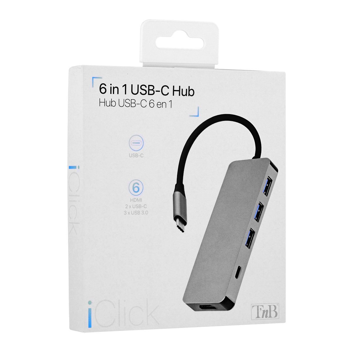 TNB Iclick HUB USBC 6 en 1 - Aluminium