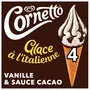 CORNETTO Glace à l'italienne vanille et cacao 4 pièces 324g