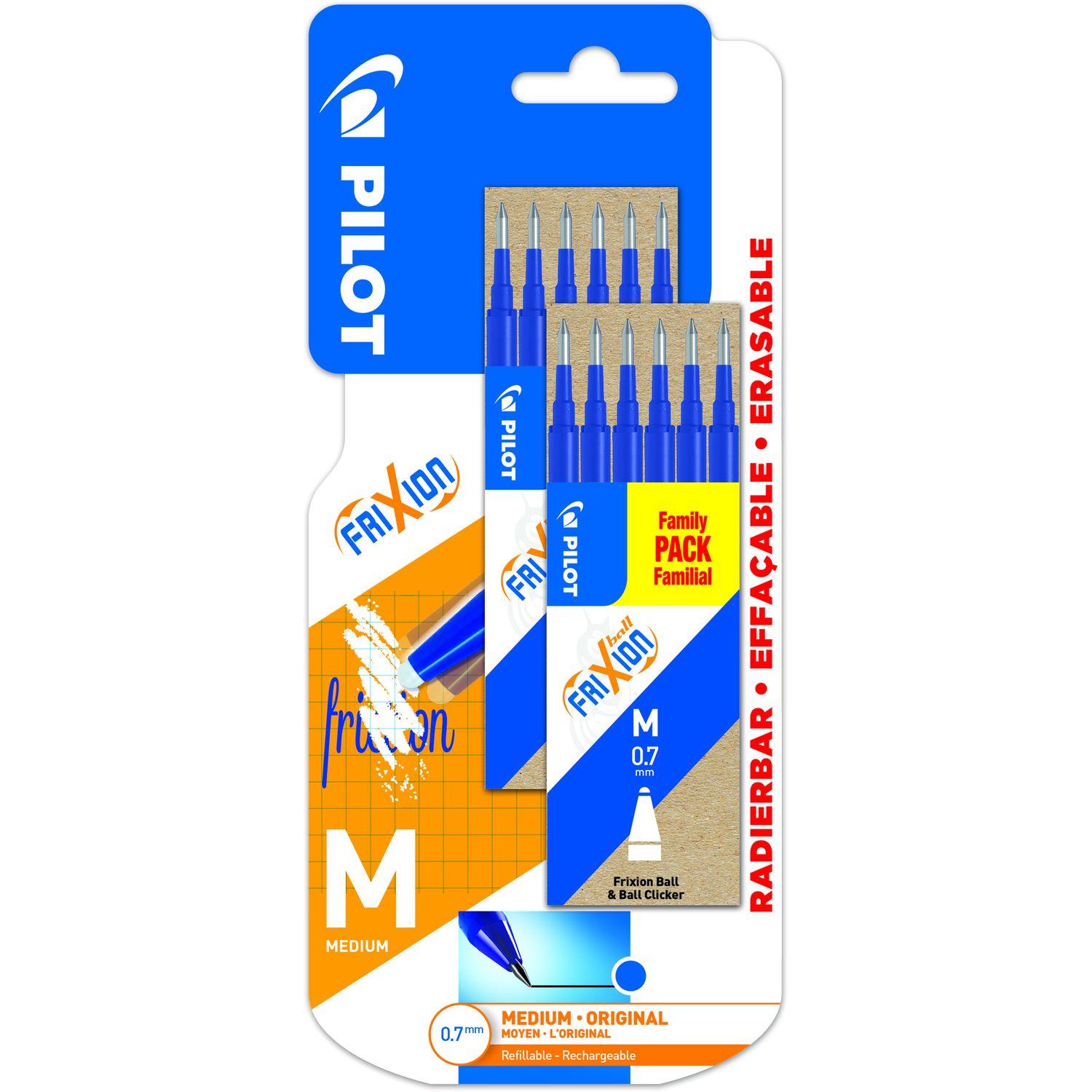 PILOT Recharge bleu pour roller effaçable pointe moyenne x12