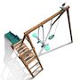Voir la diapositive 2 : SOULET Portique balançoire avec toboggan - Bois - H1,95m - MENTHE