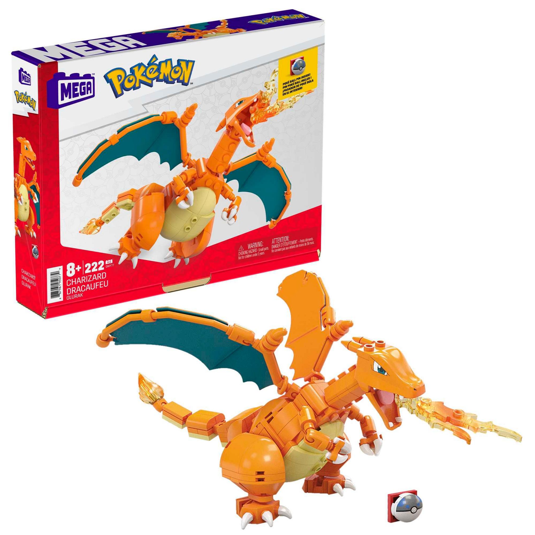 Voir la diapositive 8 : MATTEL Pokemon Dracaufeu à construire MEGA