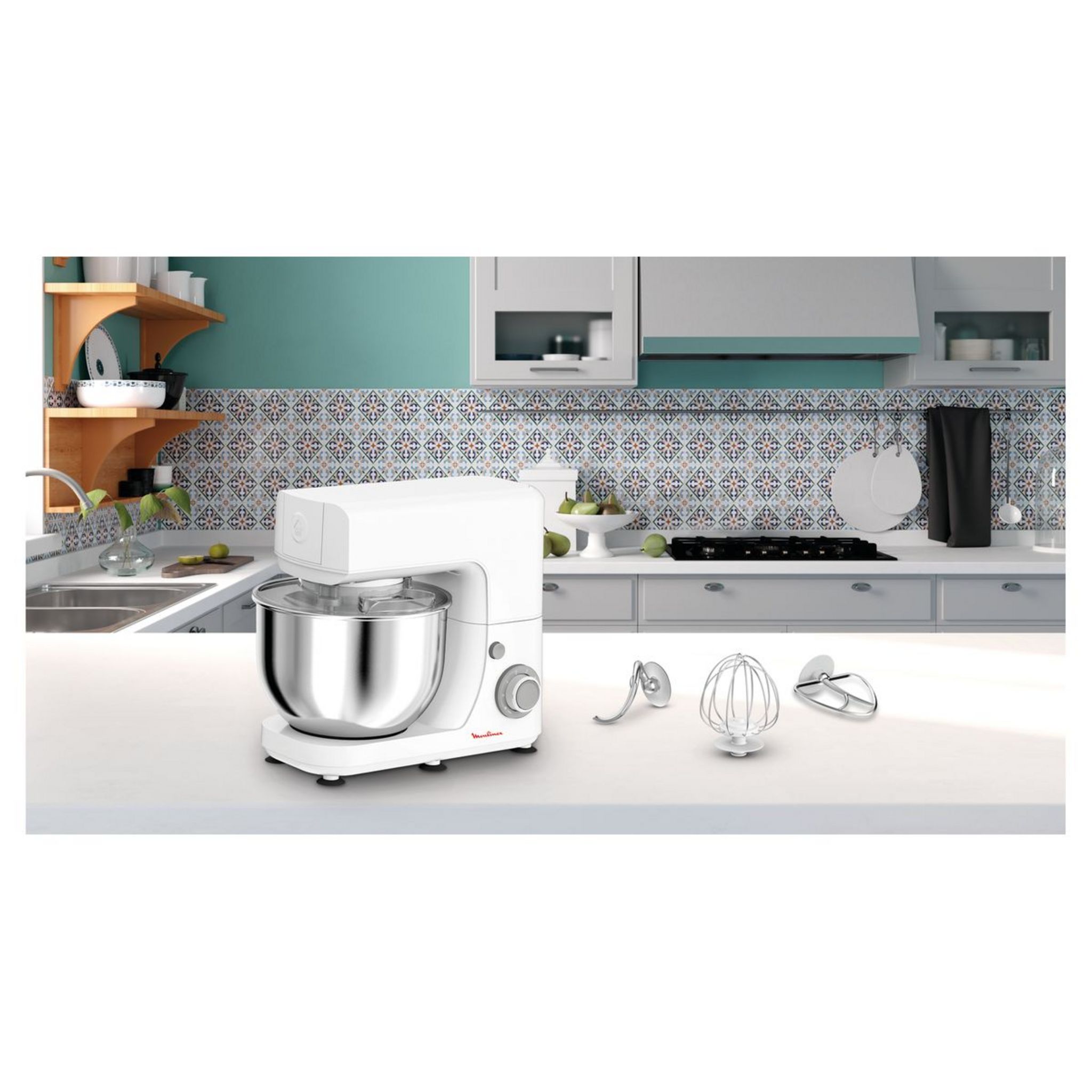 Voir la diapositive 2 : MOULINEX Robot pâtissier QA150110 - Ivoire