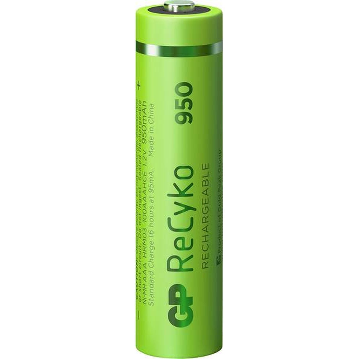 GP Lot 4 piles rechargeables 1.2V - Technologie NiMh - Capacité 950 mAh - Type LR3 AAA